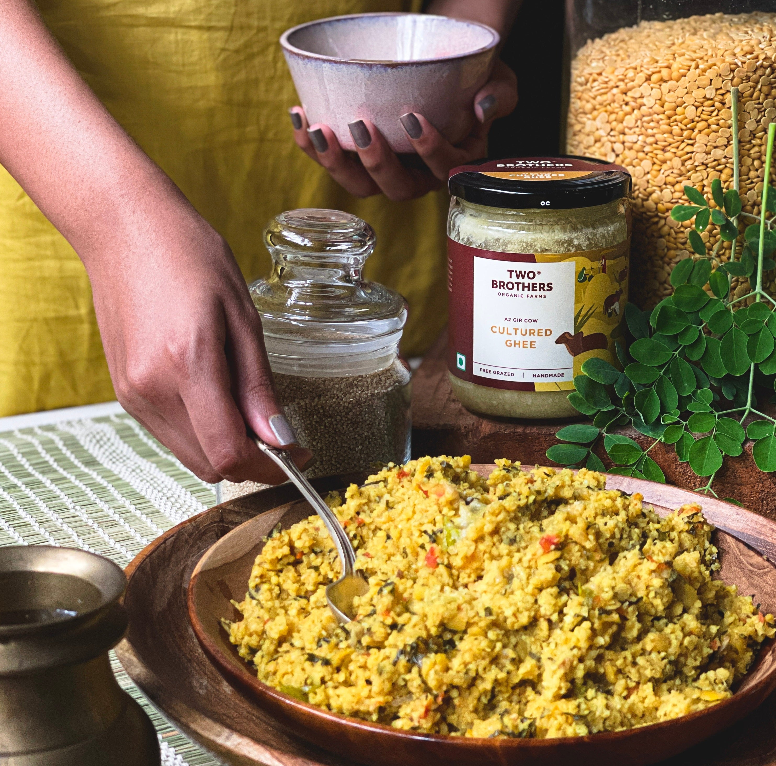 Rainy Day Recipe - Foxtail Millet Khichdi with Moringa Leaves