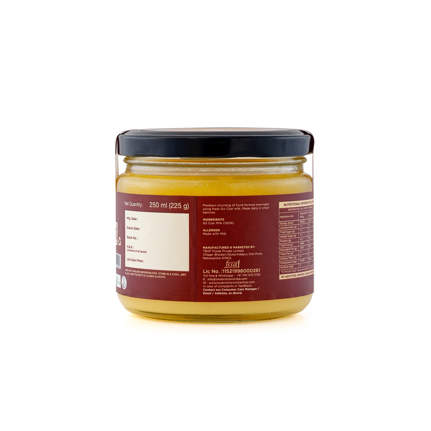 Buy Two Brothers A2 Ghee – 100% Desi Gir Cow Ghee