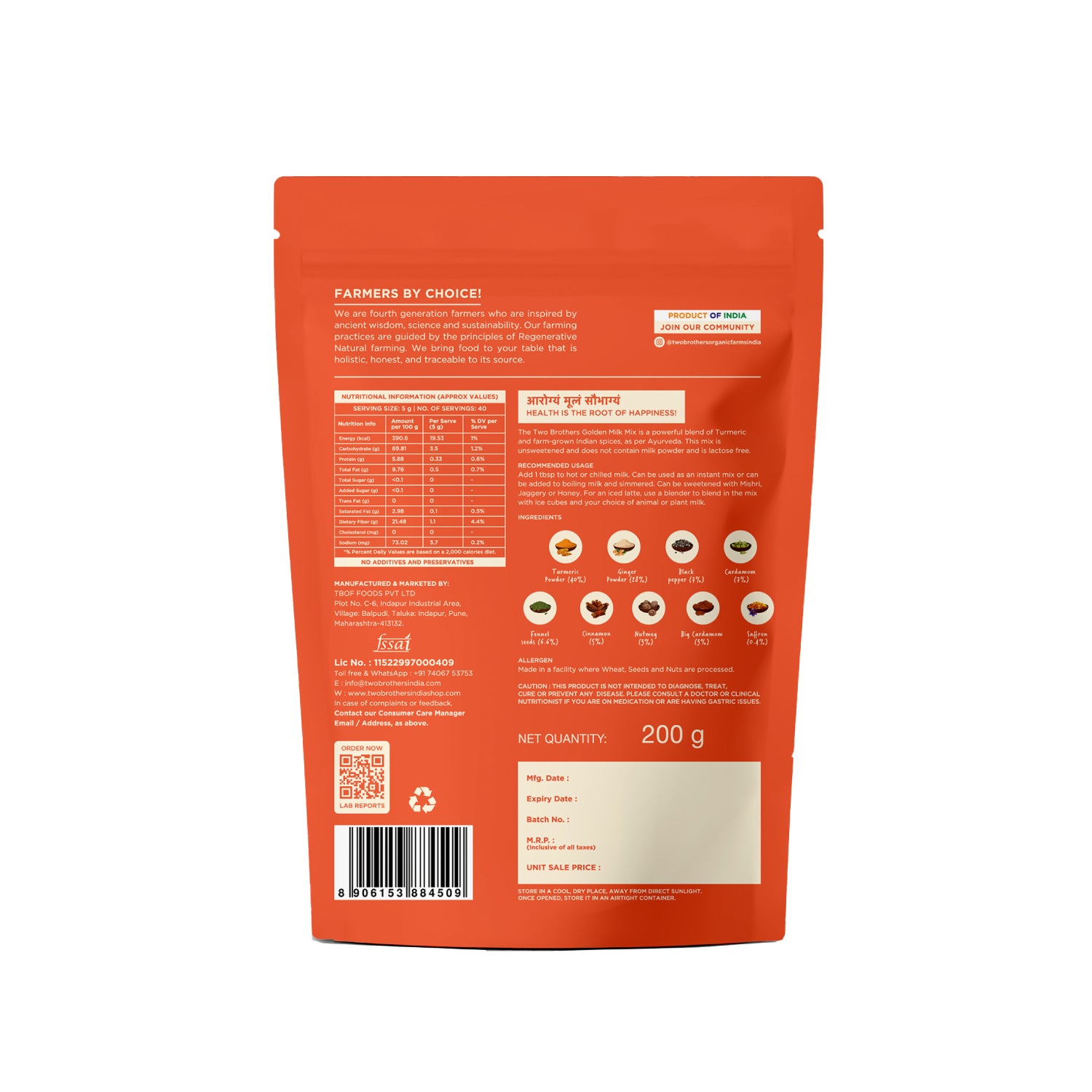 Buy Ayurvedic Golden Milk Mix Online India