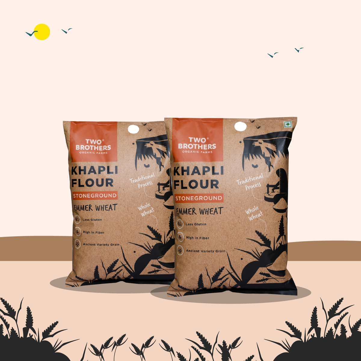 Shop Khapli Atta ā Two Brothers India Organic Flour