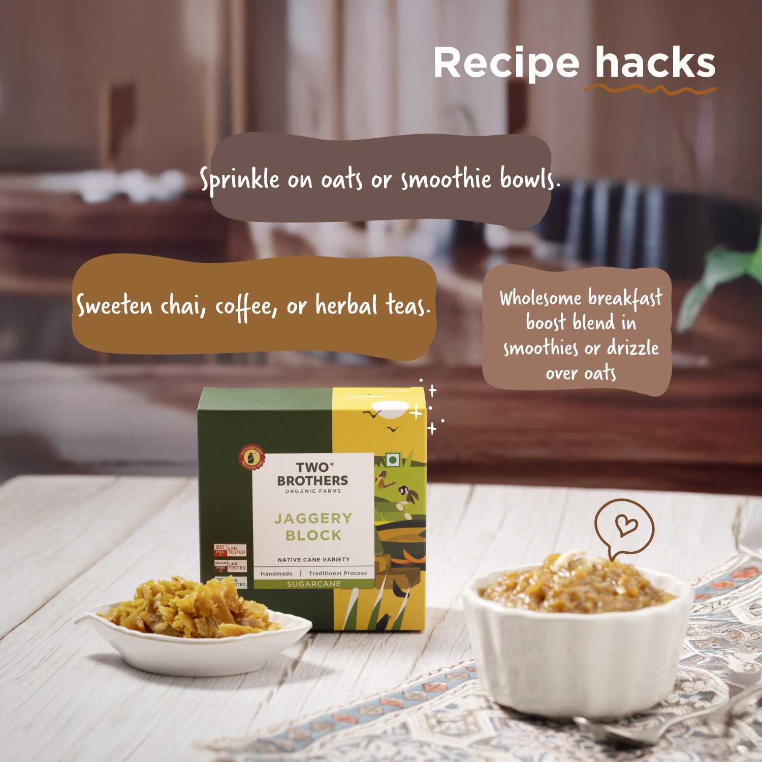 Buy Organic Sugarcane Jaggery Block