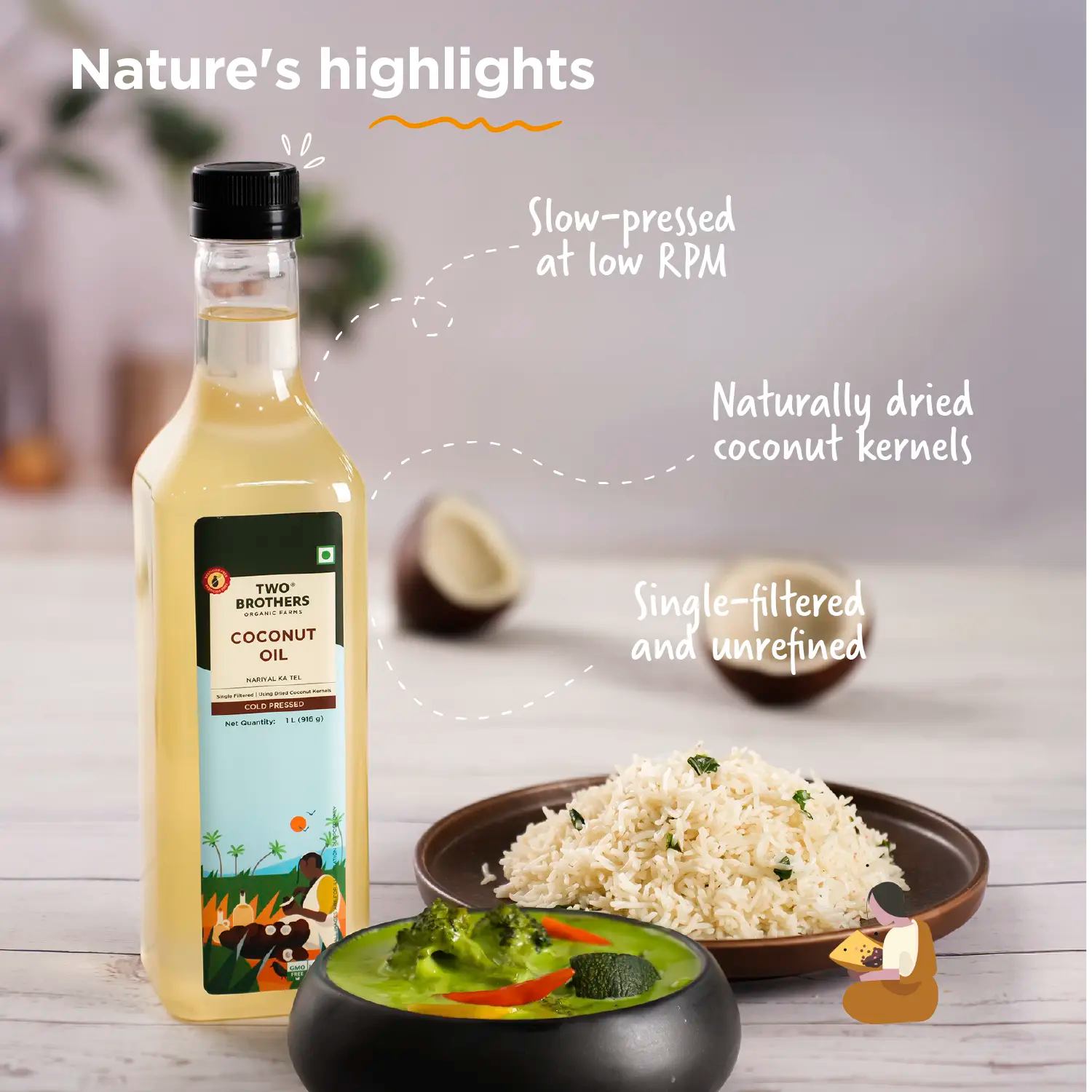 Coconut Oil, Cold-Pressed, Unrefined