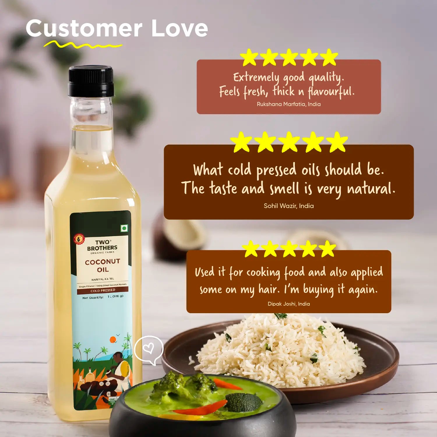 Coconut Oil, Cold-Pressed, Unrefined