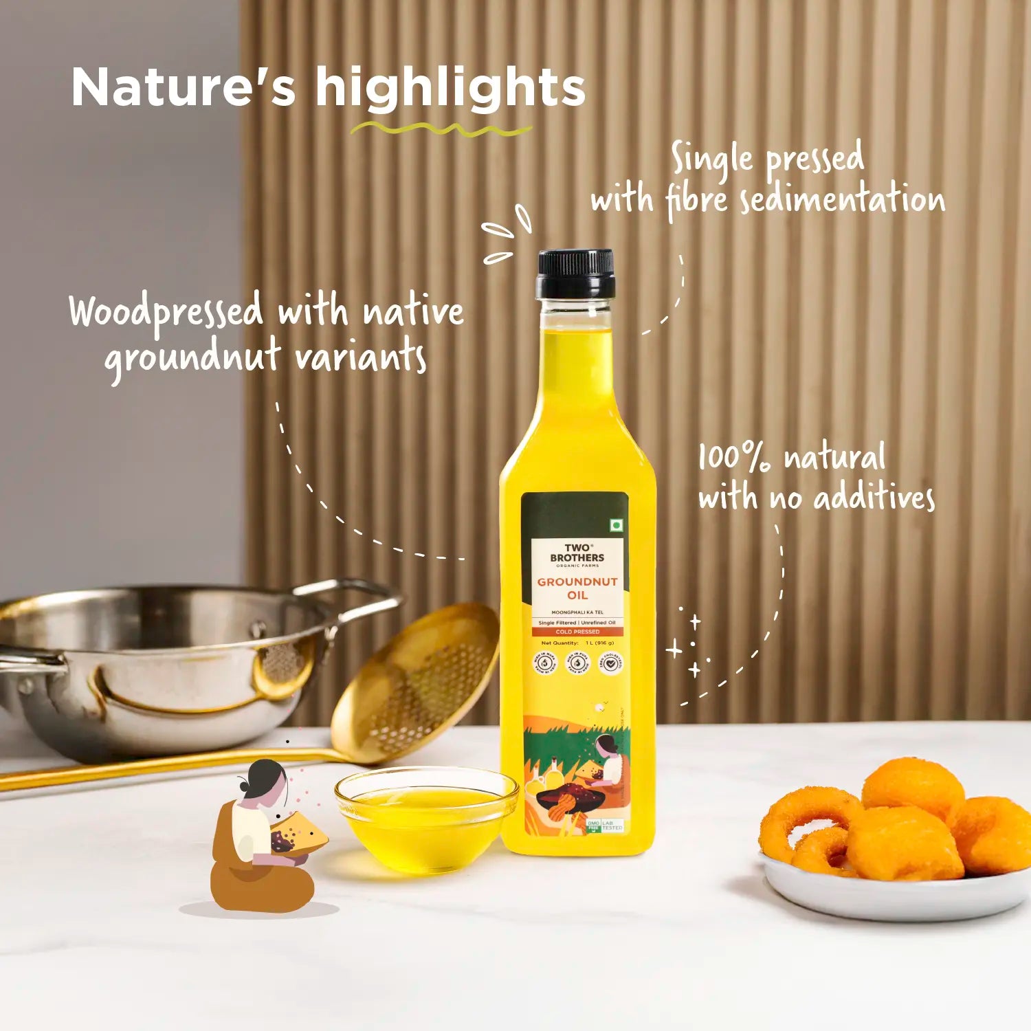 10kg Khapli Atta + Groundnut Oil 1L