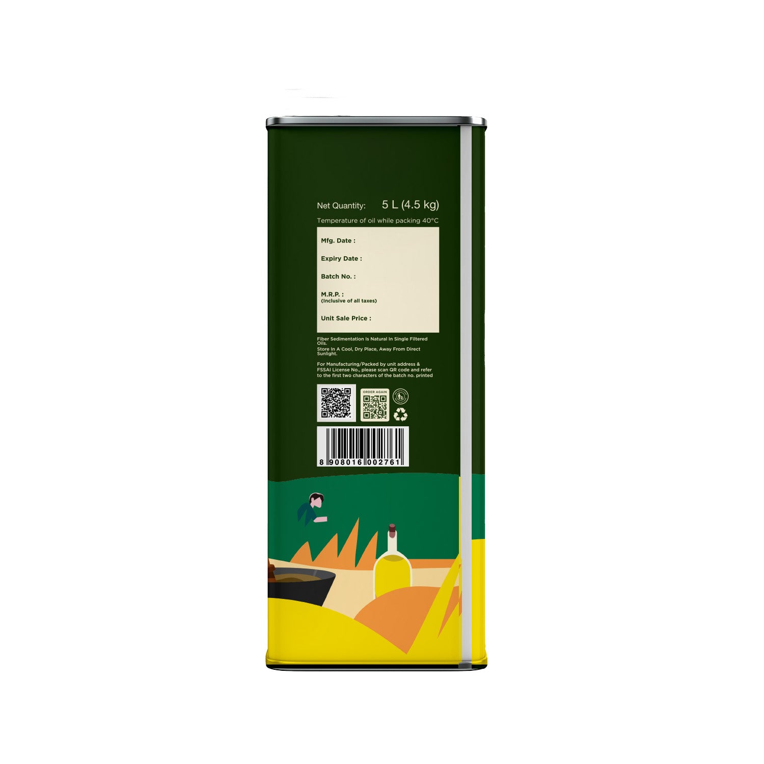 Groundnut Oil, Cold-Pressed, Single-filtered