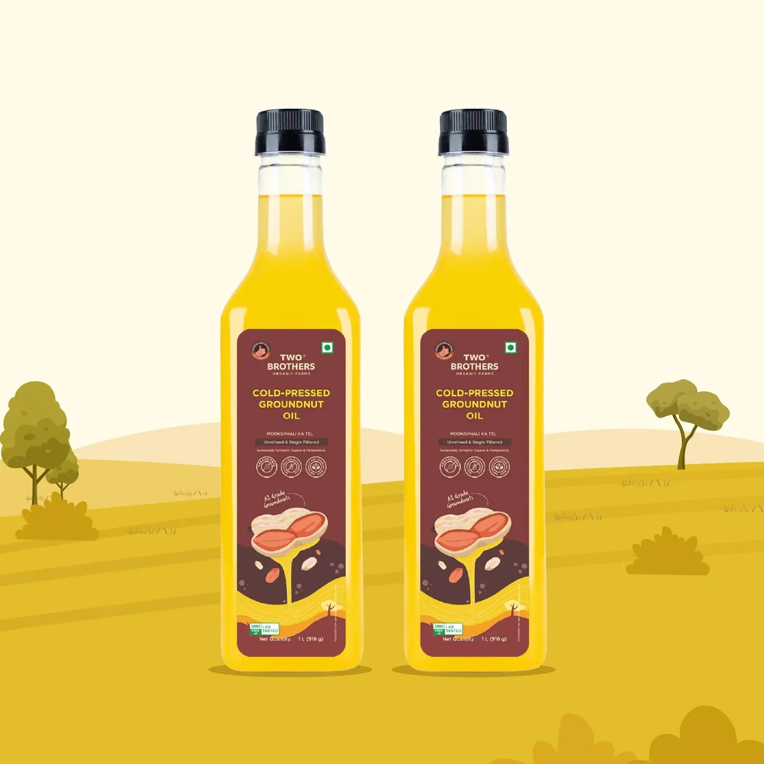 Groundnut Oil, Cold-Pressed, Single-filtered