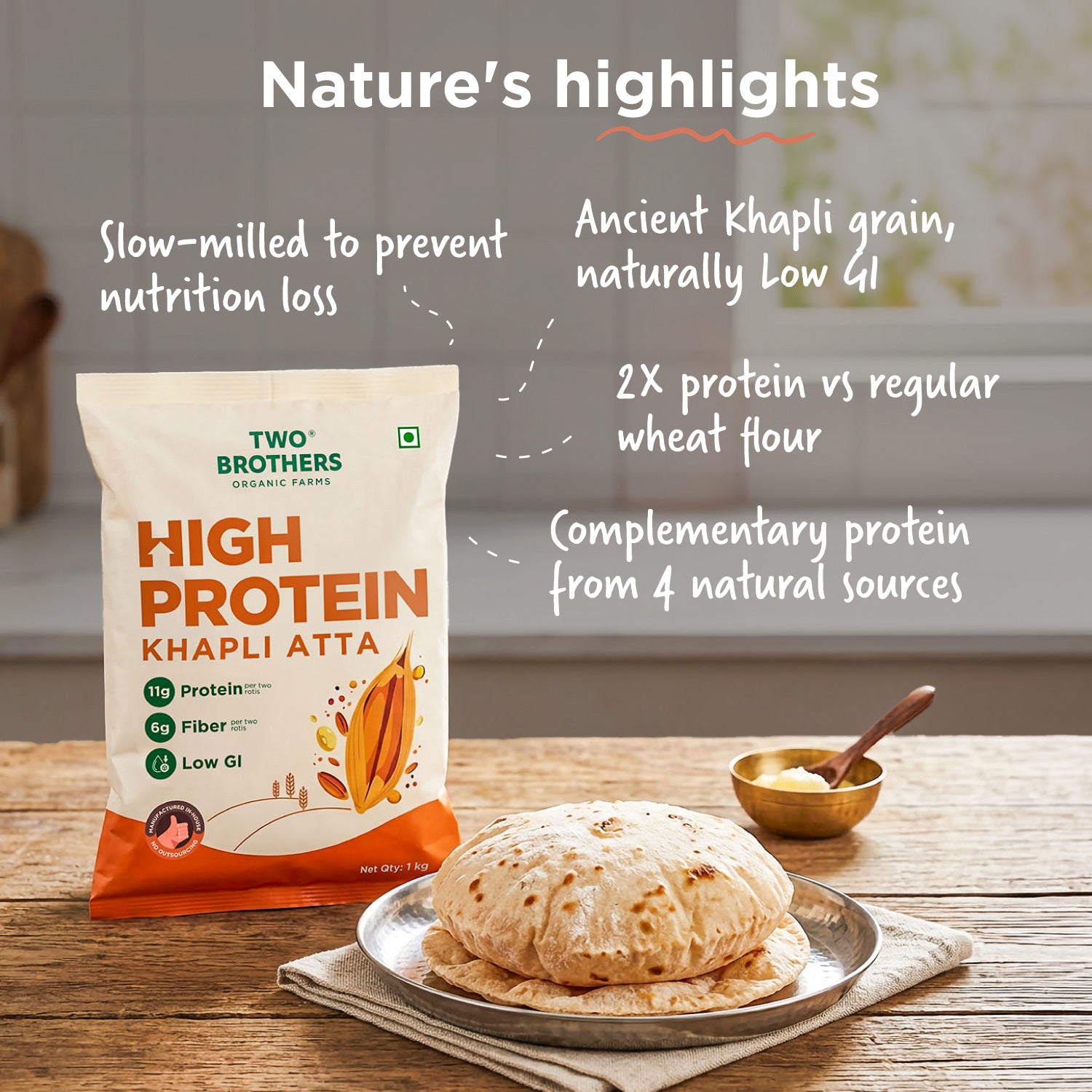 High Protein Khapli Atta