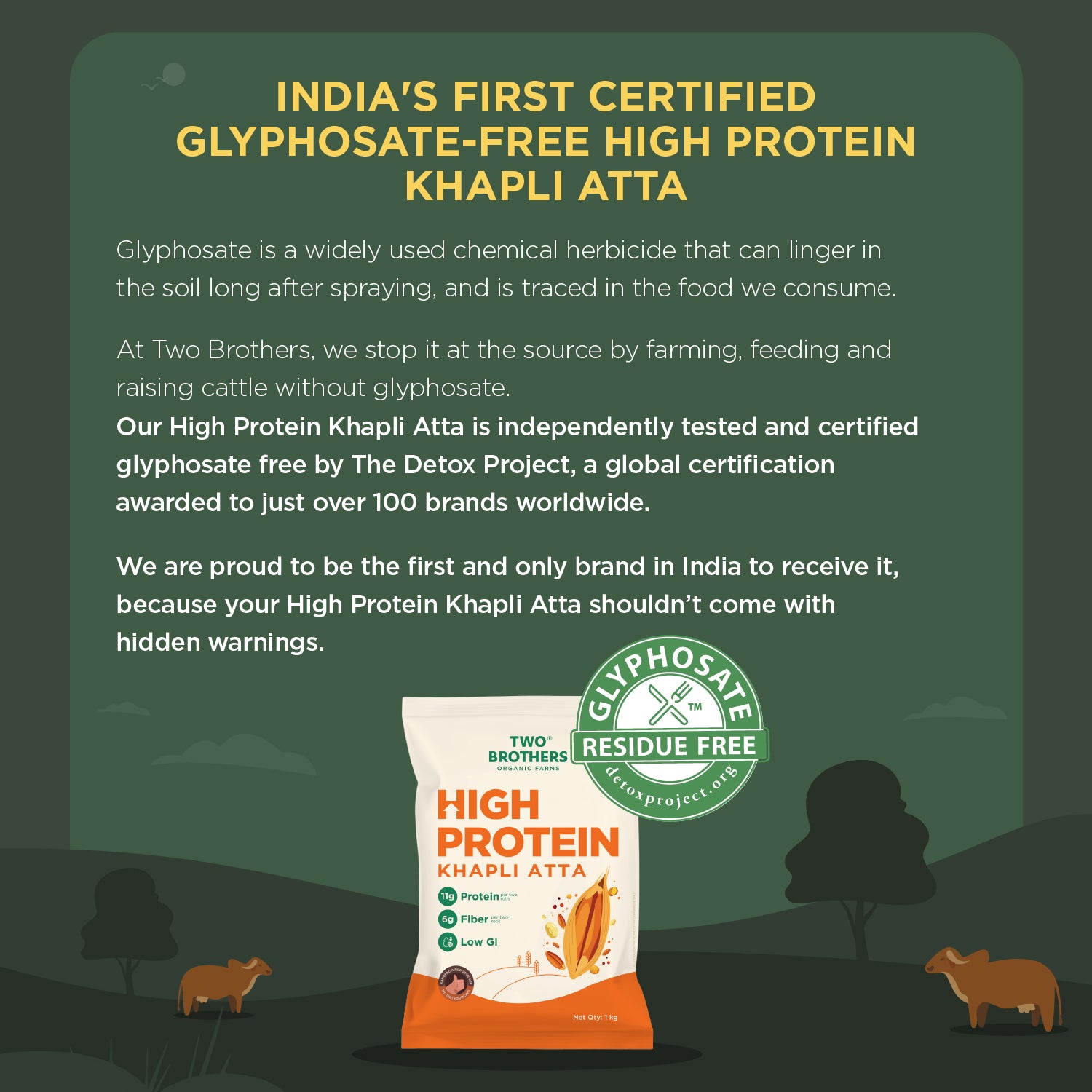 Free Jaggery Powder(2kg) with High Protein Khapli Atta (10kg)