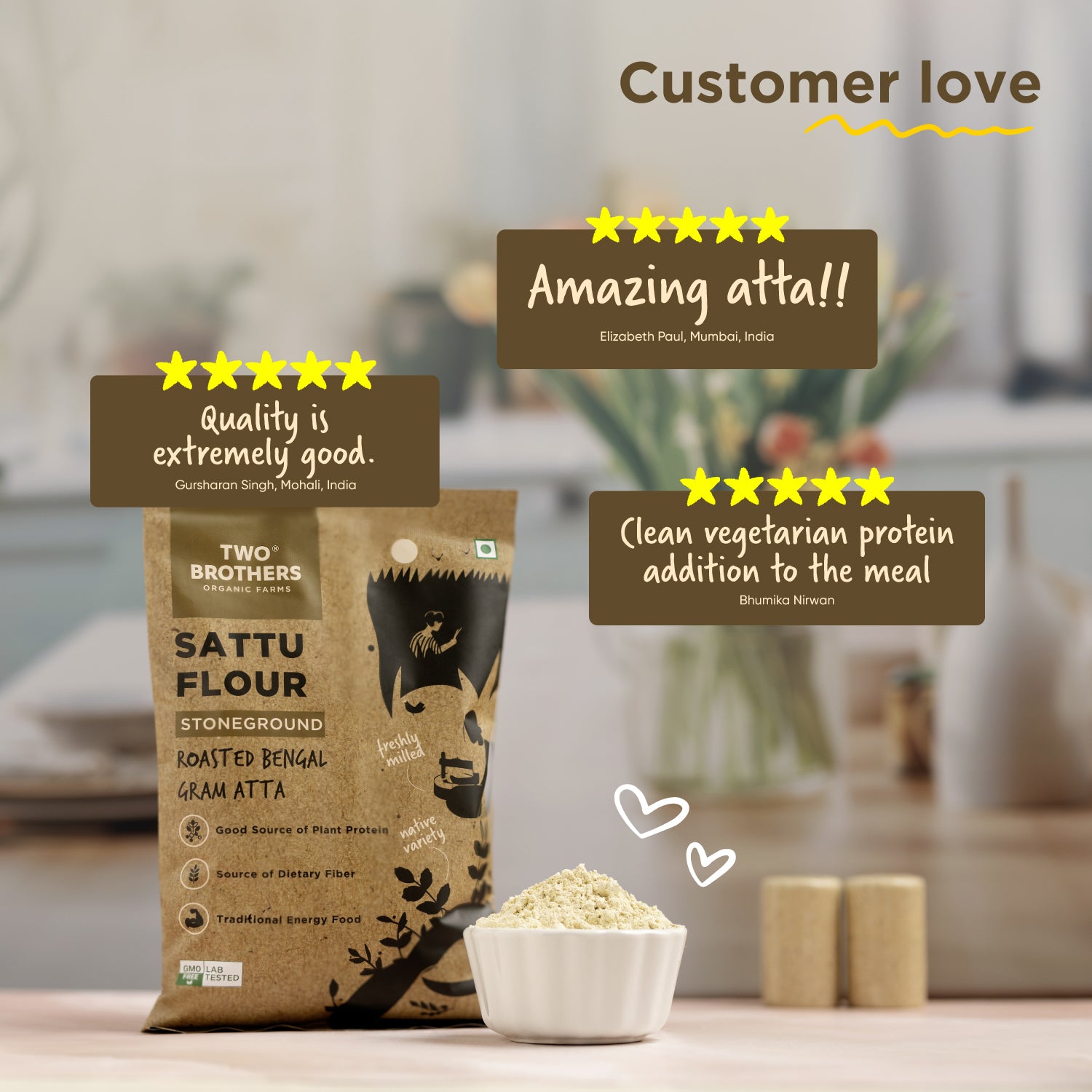 Sattu Atta, Stoneground 1kg -BYOB