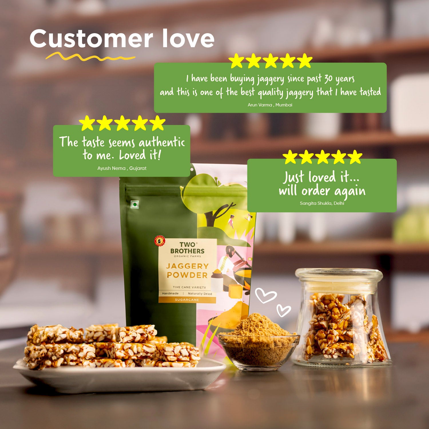 Free Jaggery Powder(2kg) with High Protein Khapli Atta (10kg)