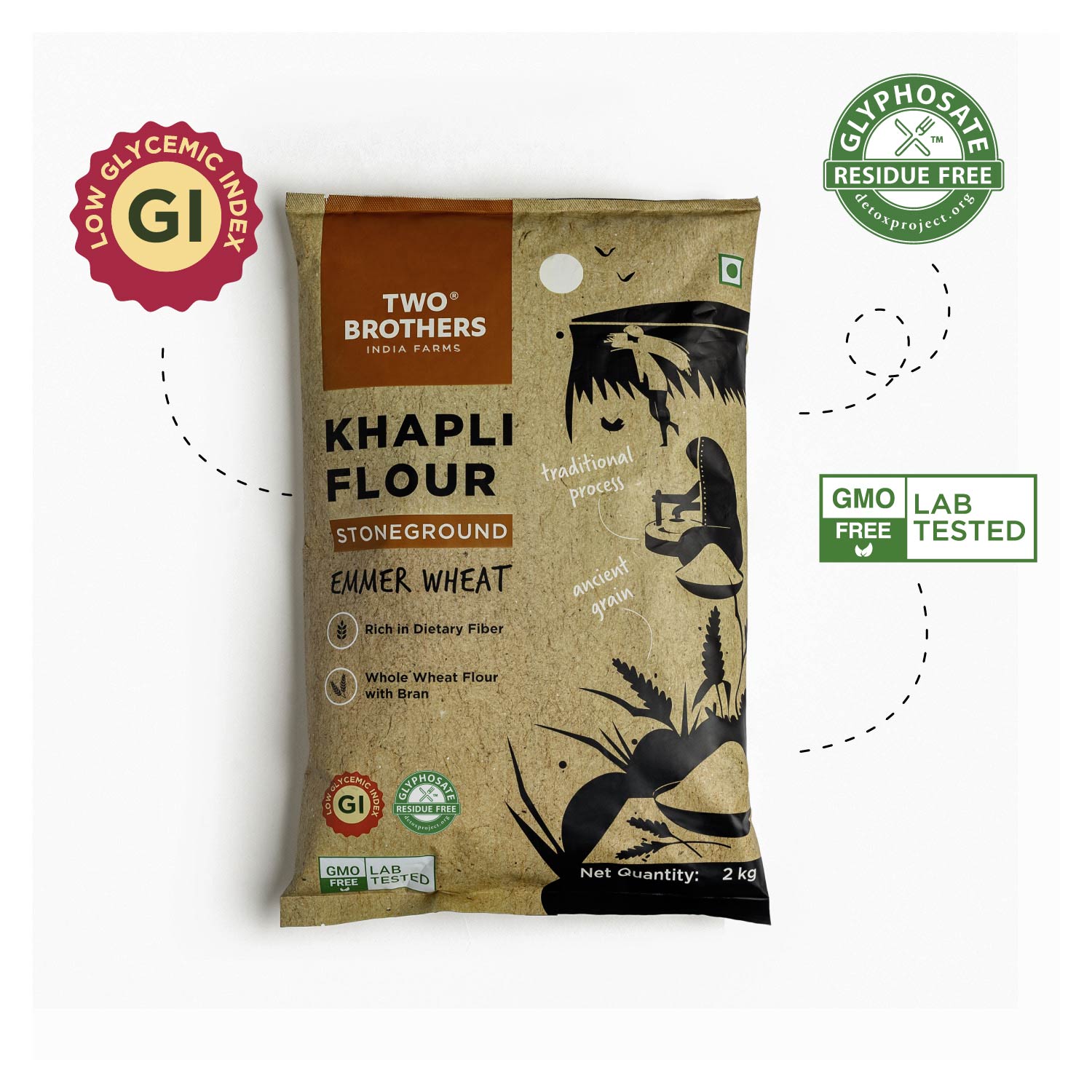 Khapli Wheat Atta (Emmer Wheat Flour) Atta Stone Ground