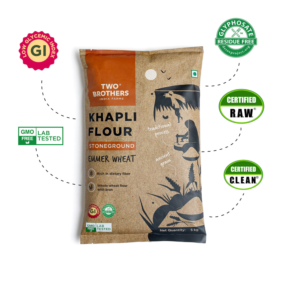 Khapli Wheat Atta (Emmer Wheat Flour)