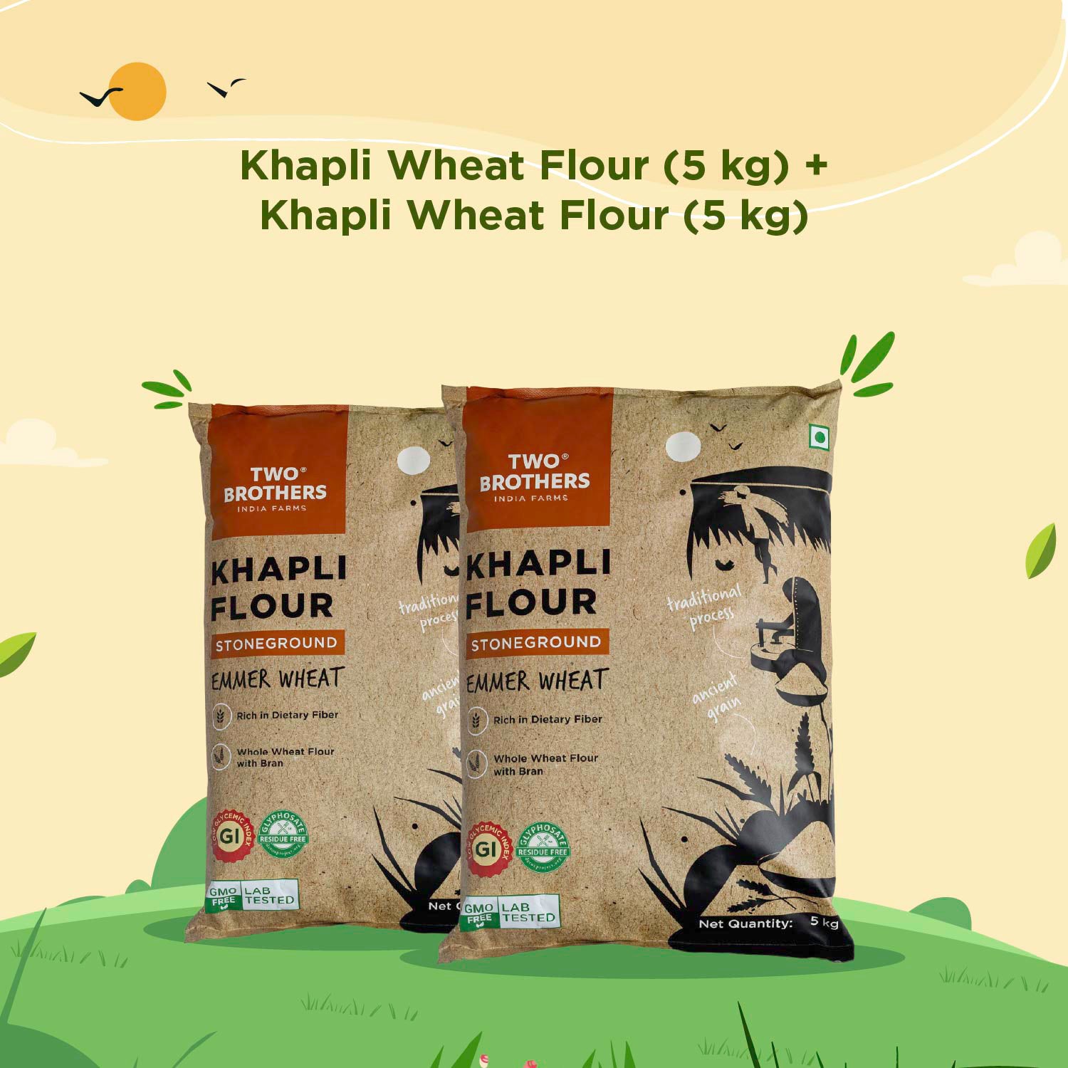 Khapli Wheat Atta (Emmer Wheat Flour) Atta Stone Ground