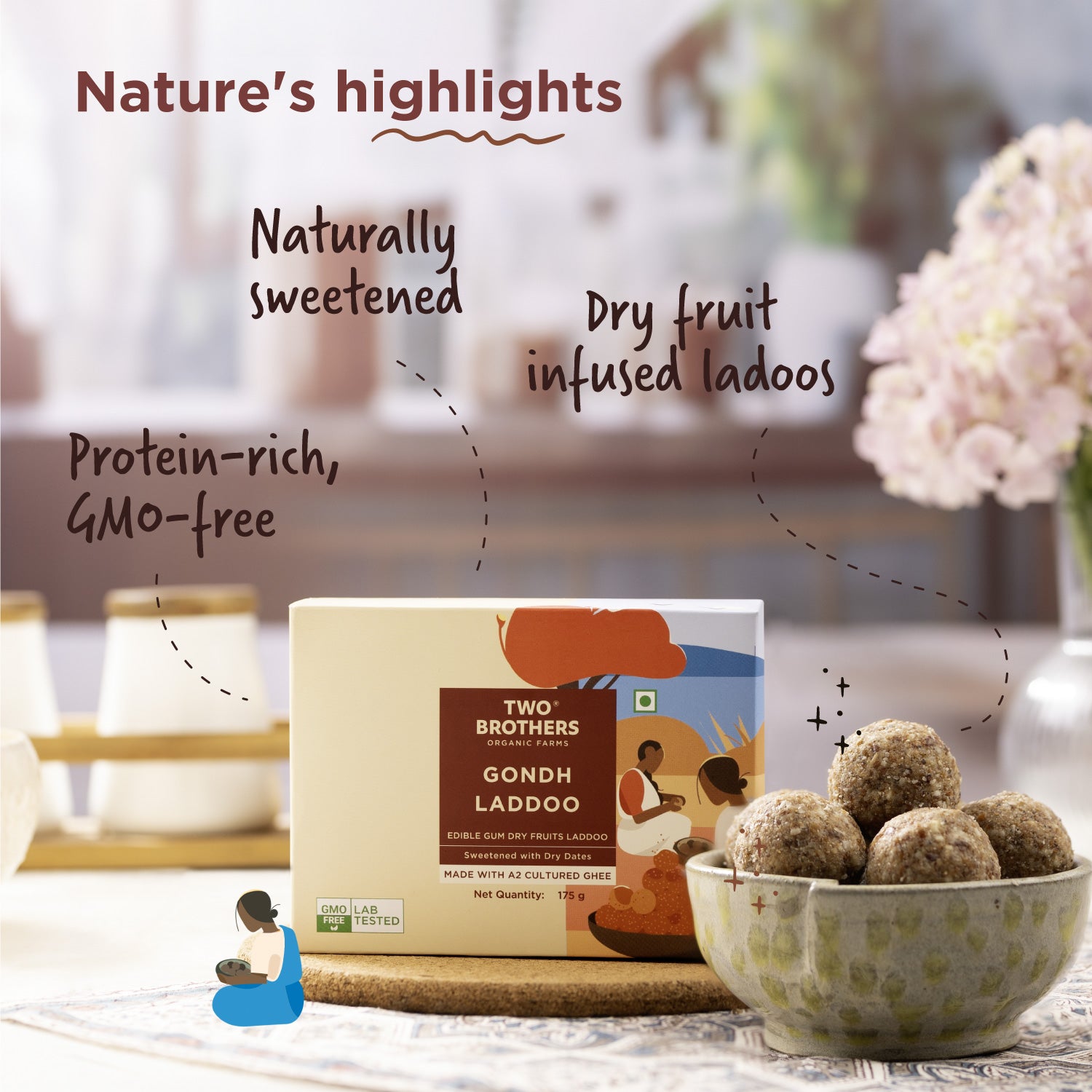 Dink|Gondh (Edible Gum) Laddoo, No Sugar - BYOB