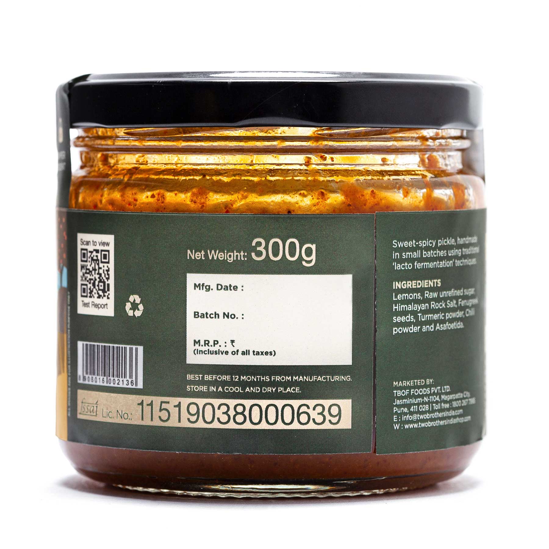 Organic Lemon Pickle India Shop