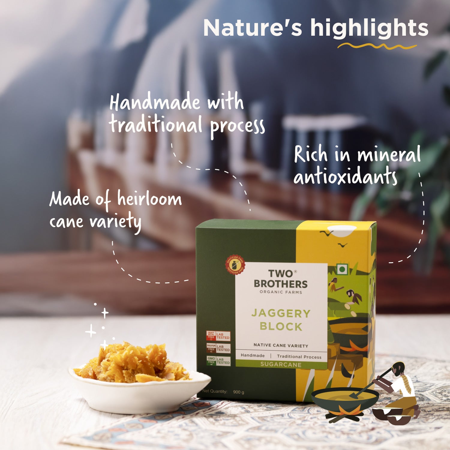 Shop Organic Sugarcane Jaggery Block