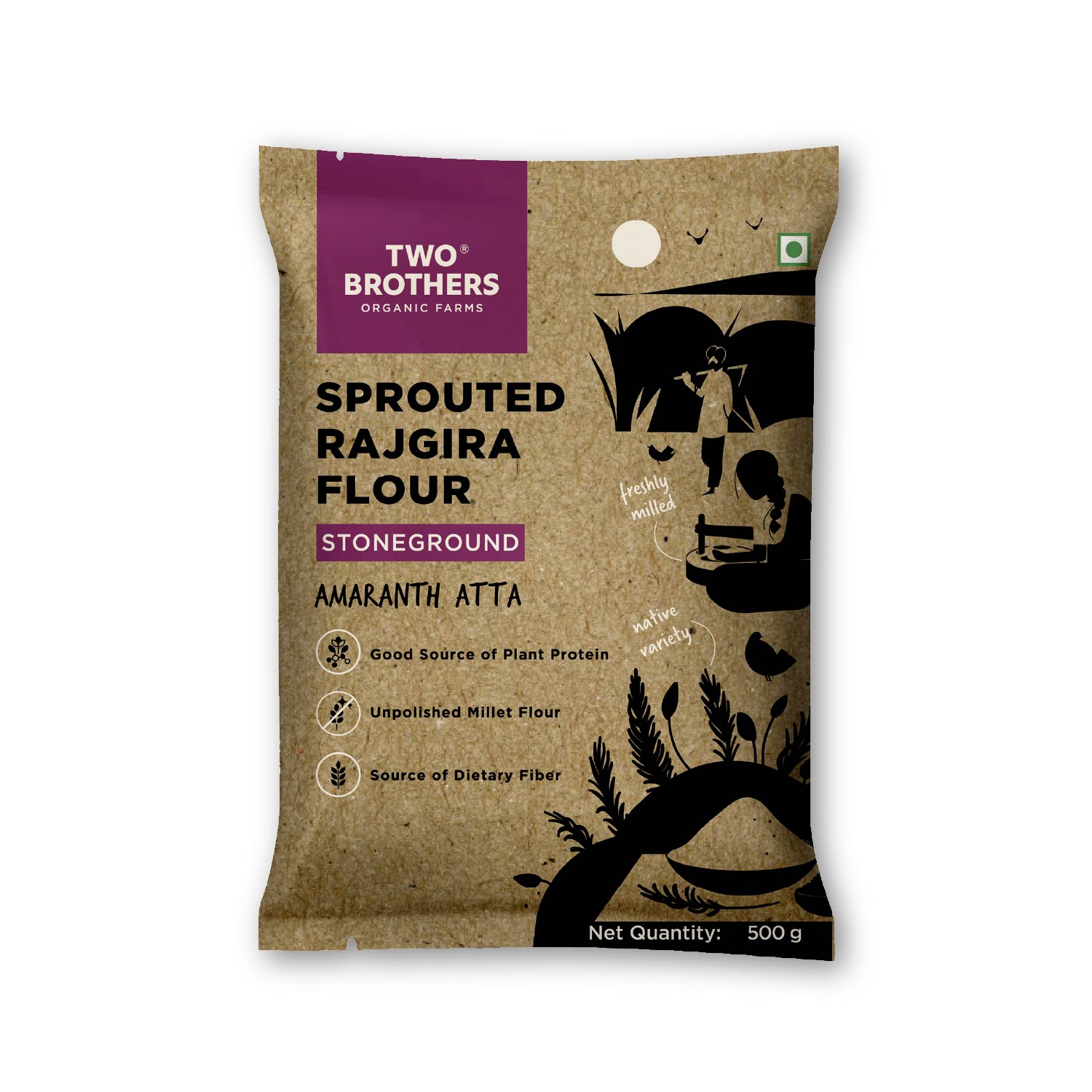 Sprouted Rajgira Atta (Sprouted Amaranth Flour), 500 gms