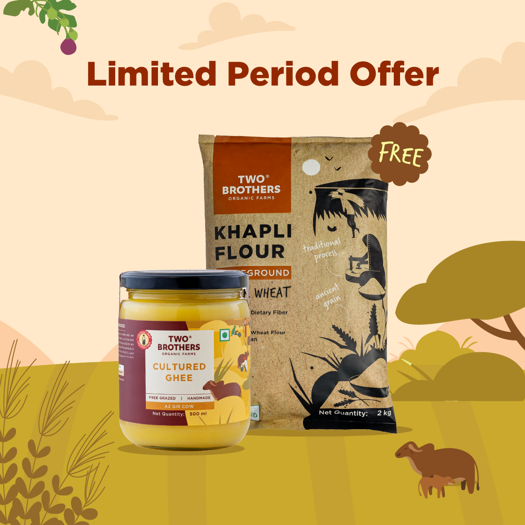 Shop Two Brothers India: Free 2kg Khapli Atta with A2 Ghee