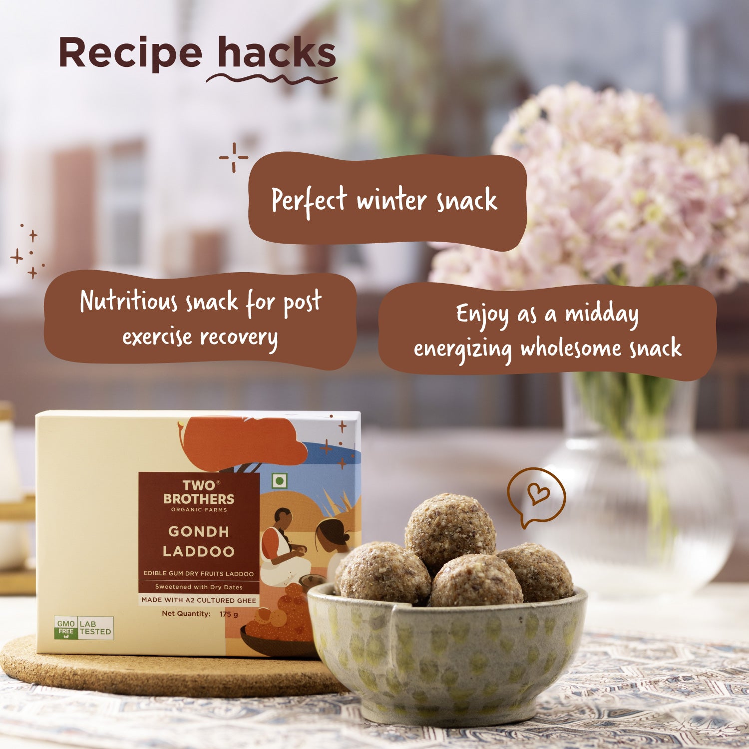 Shop online Home made Dink Gondh (Edible Gum) Laddoo, No Sugar