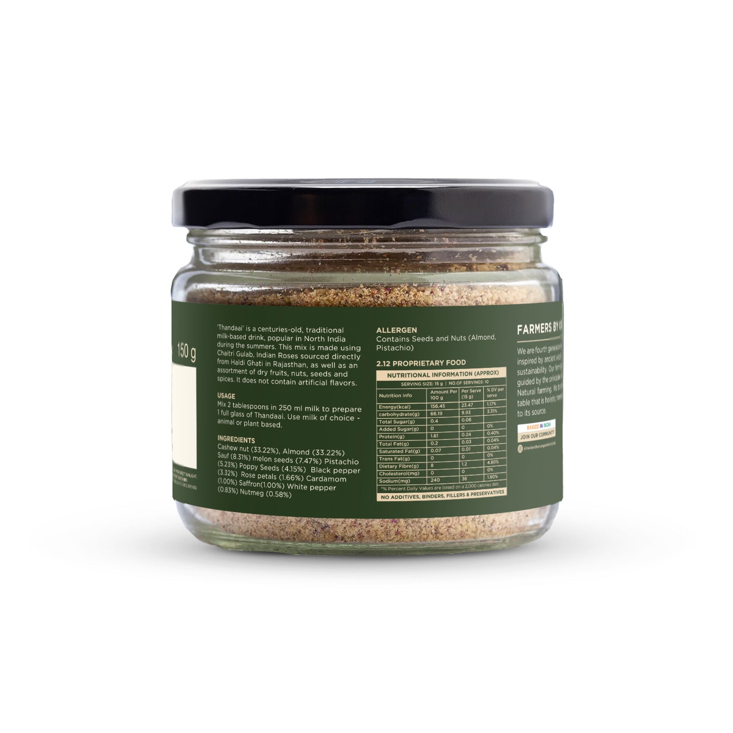 Thandai Drink Mix, All Natural. 150g - BYOB