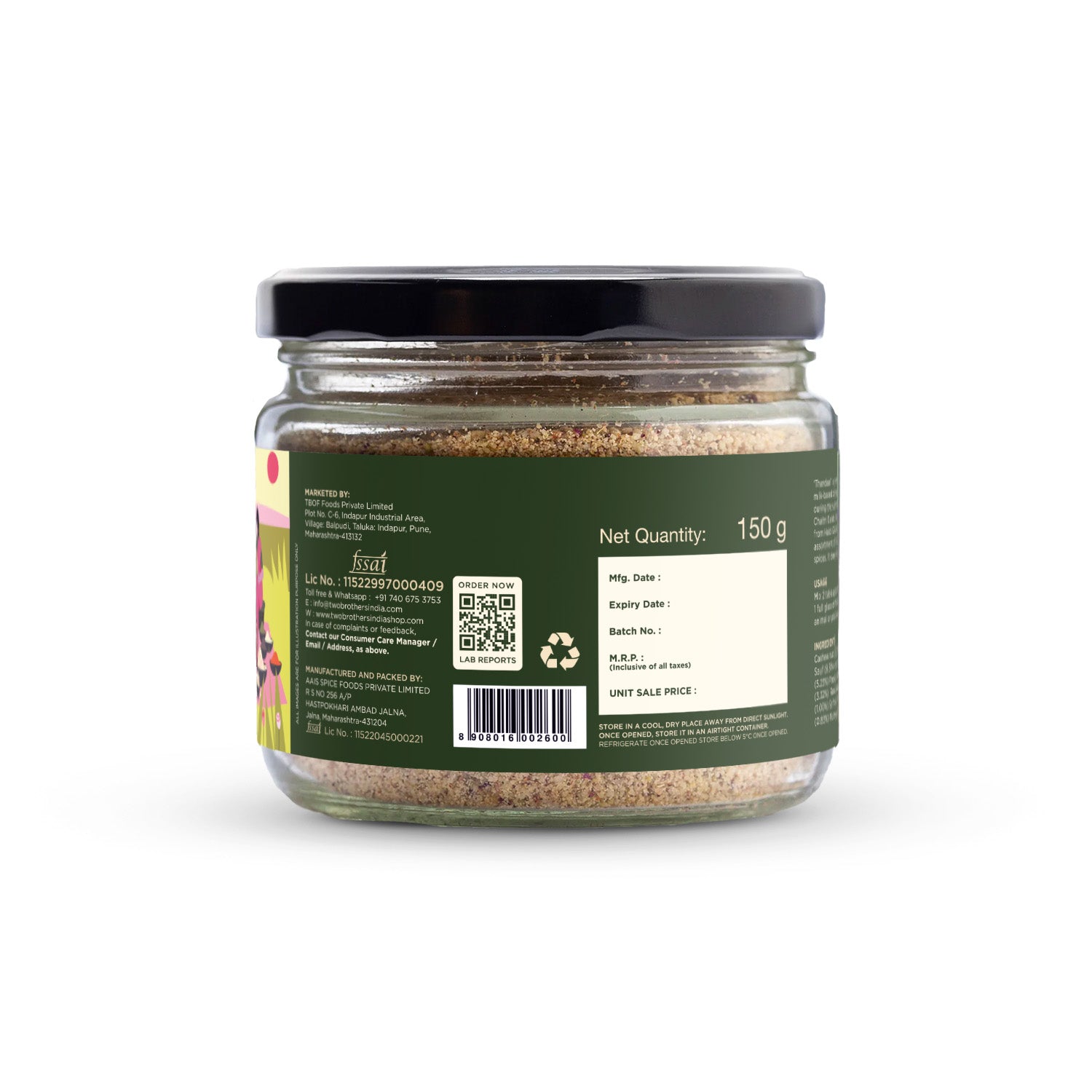 Thandai Drink Mix, All Natural. 150g - BYOB