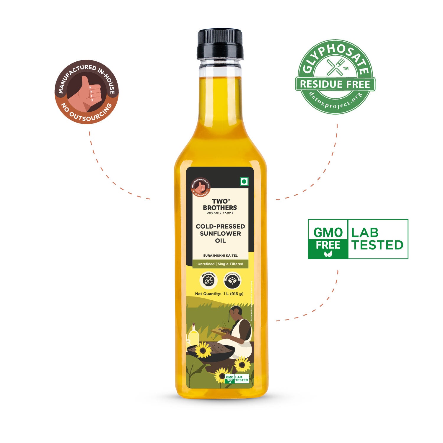 organic unrefined sunflower oil gmo free 1l