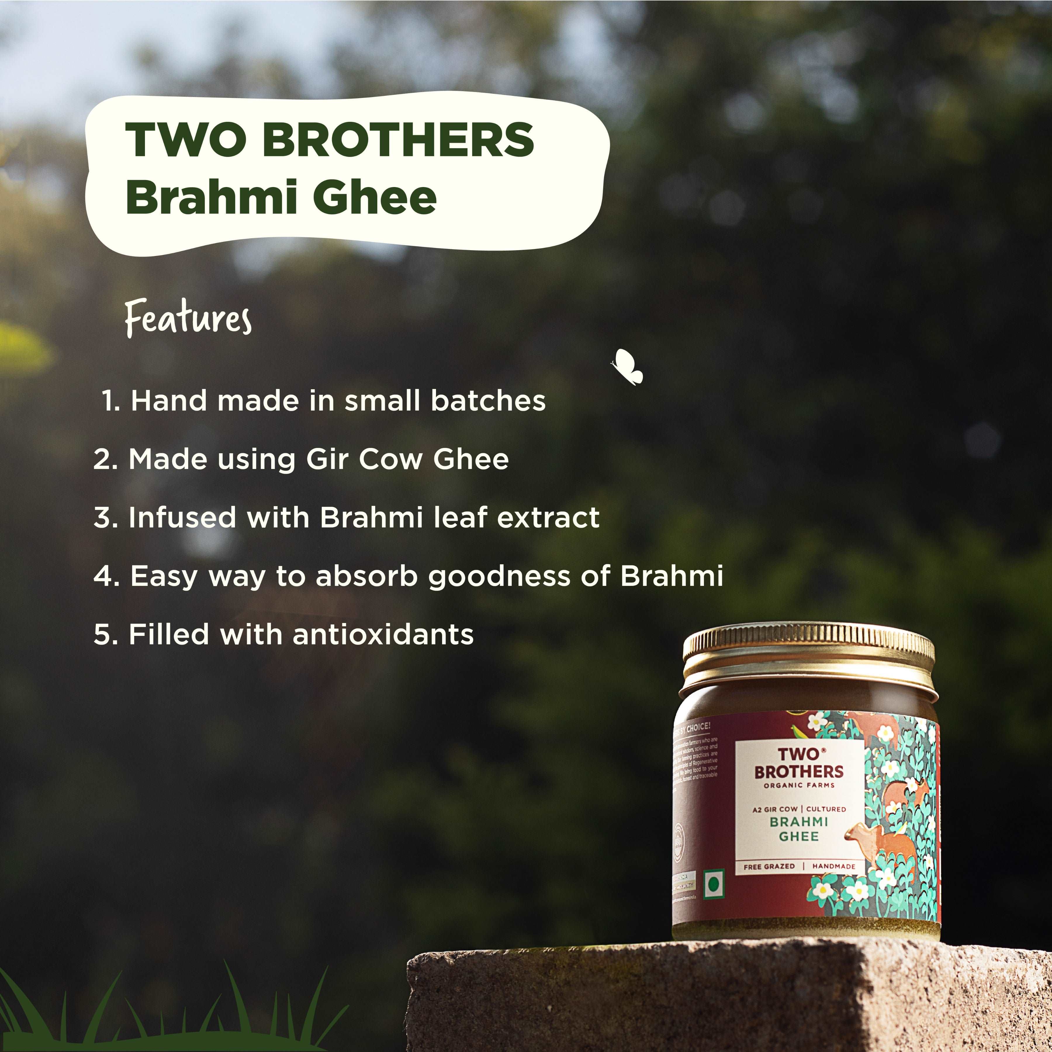 Two Brothers Organic Farms Brahmi Ghee key product features