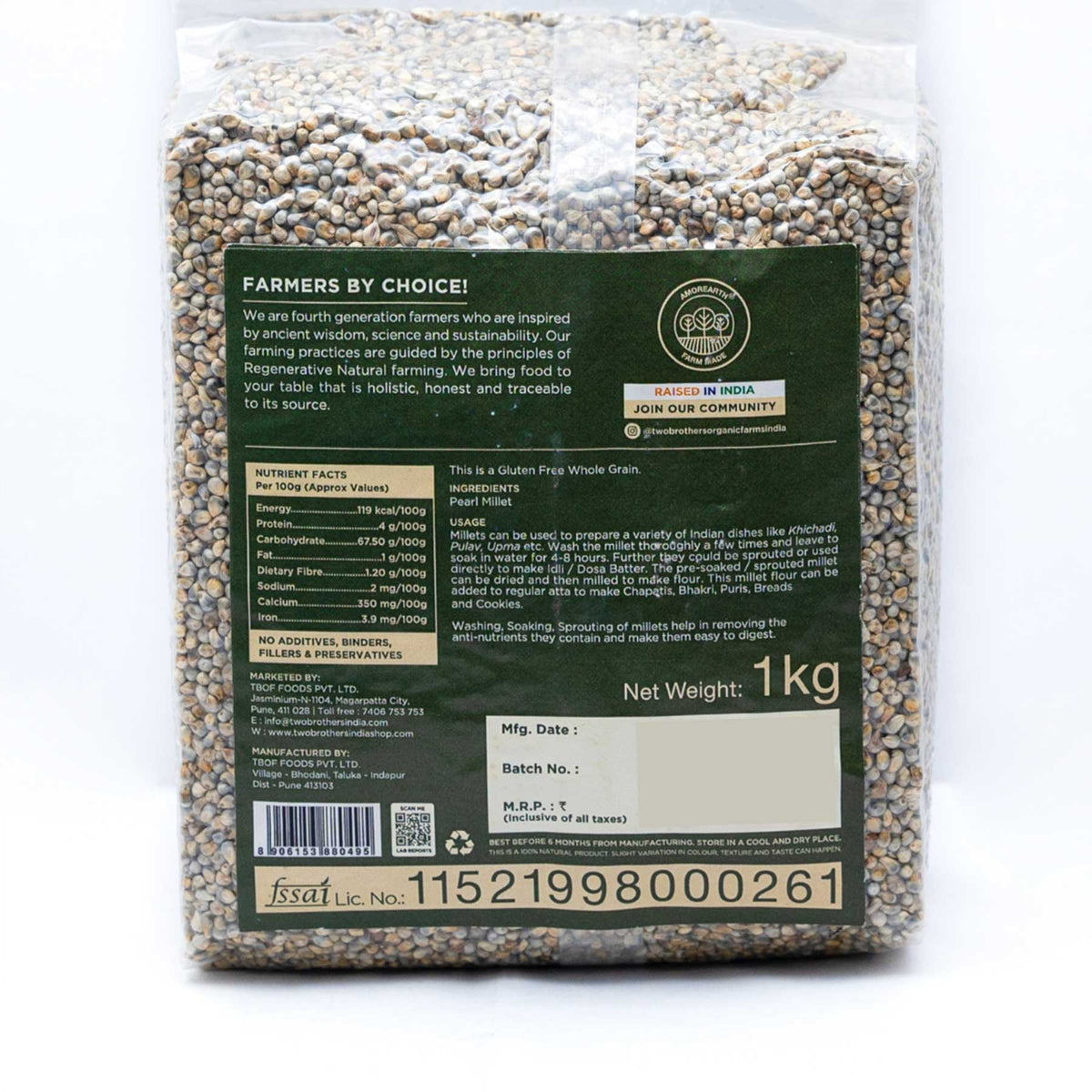 Pearl millets nutritional facts
