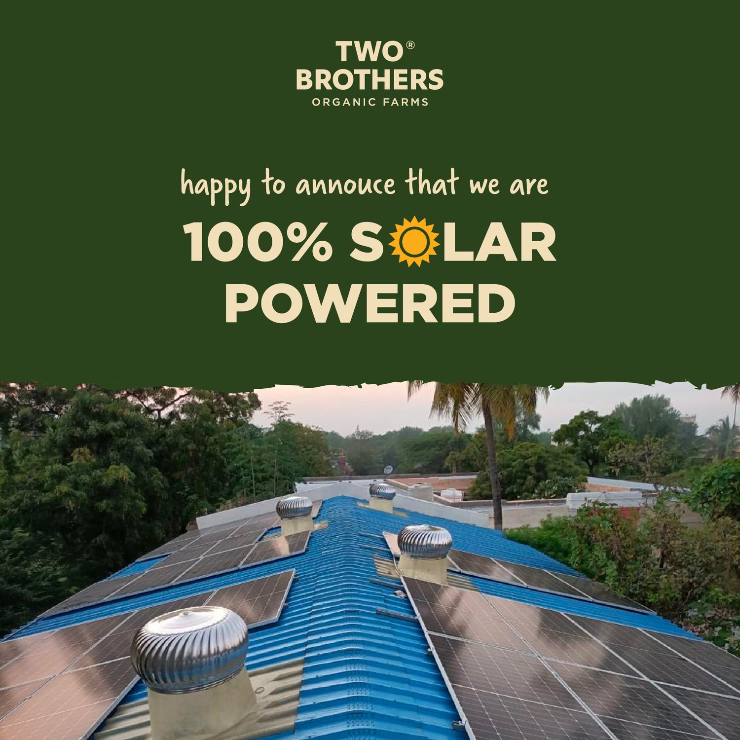 TBOF now has a 100% Solar Powered Plant