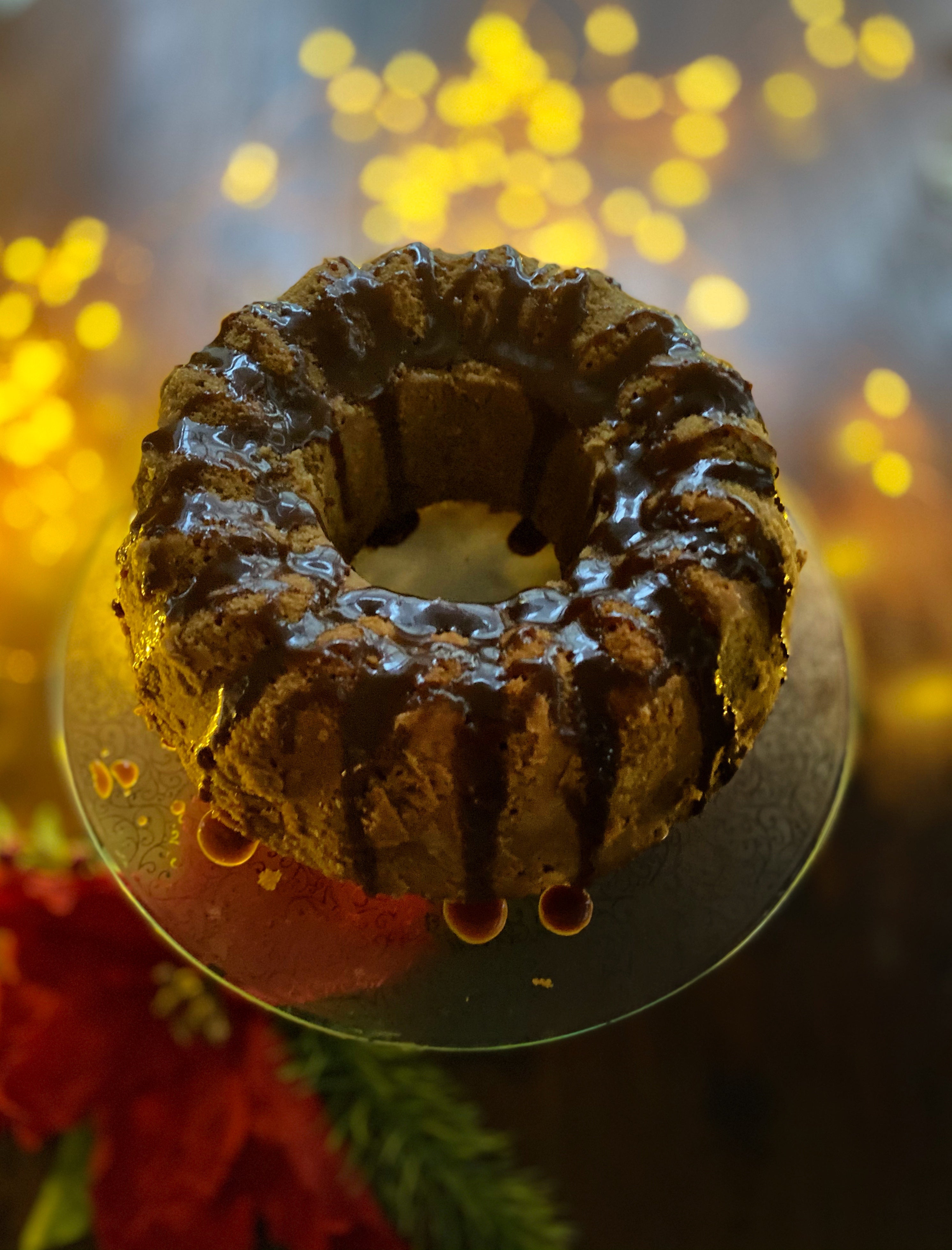 Kaapi Khapli Cake with Peanut Butter Caramel Sauce