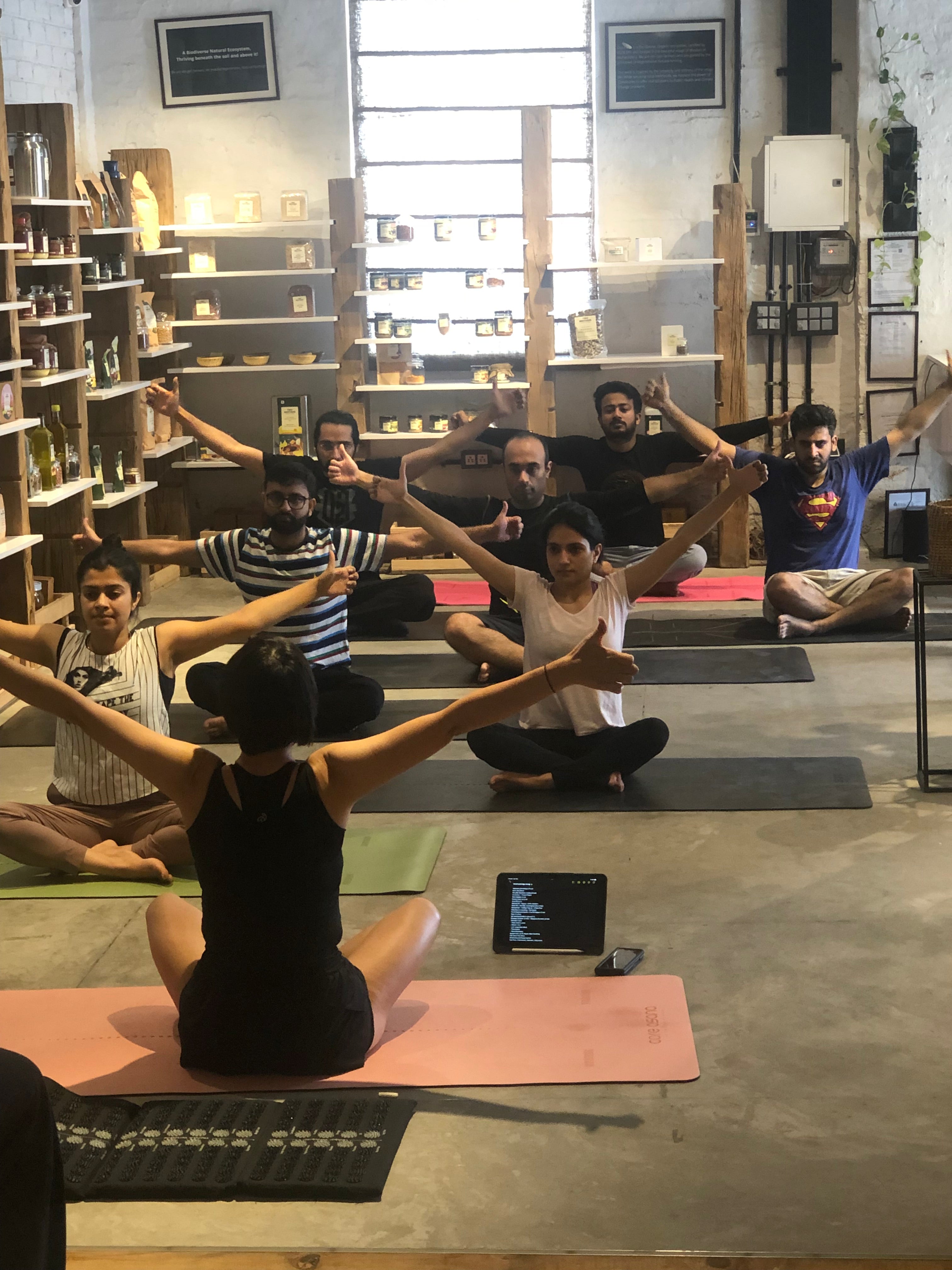 Really !!  Yoga Inside a  Studio , It’s like  Work out & Work in.