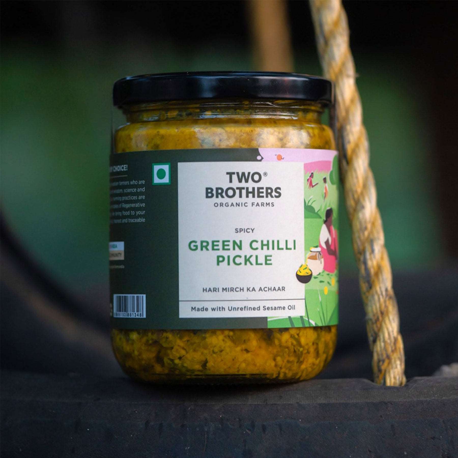 Spicy Green Chilly Pickle