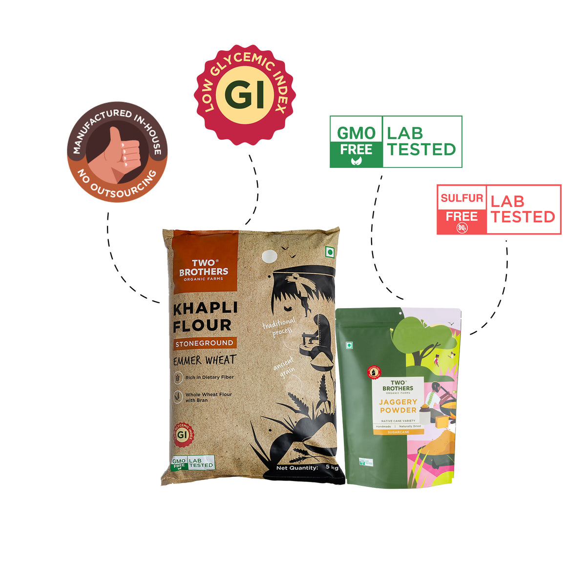 Free Jaggery Powder(500g) with Khapli Atta(5kg) - Energy boosters