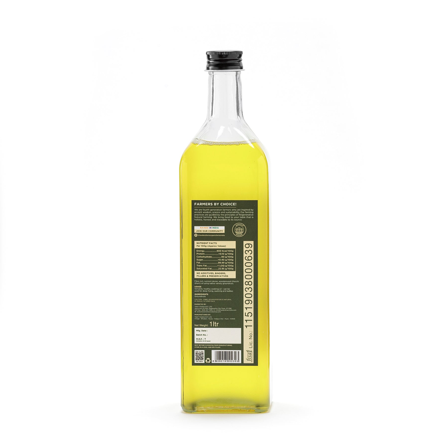 Groundnut Oil, Wood-Pressed, Single-filtered