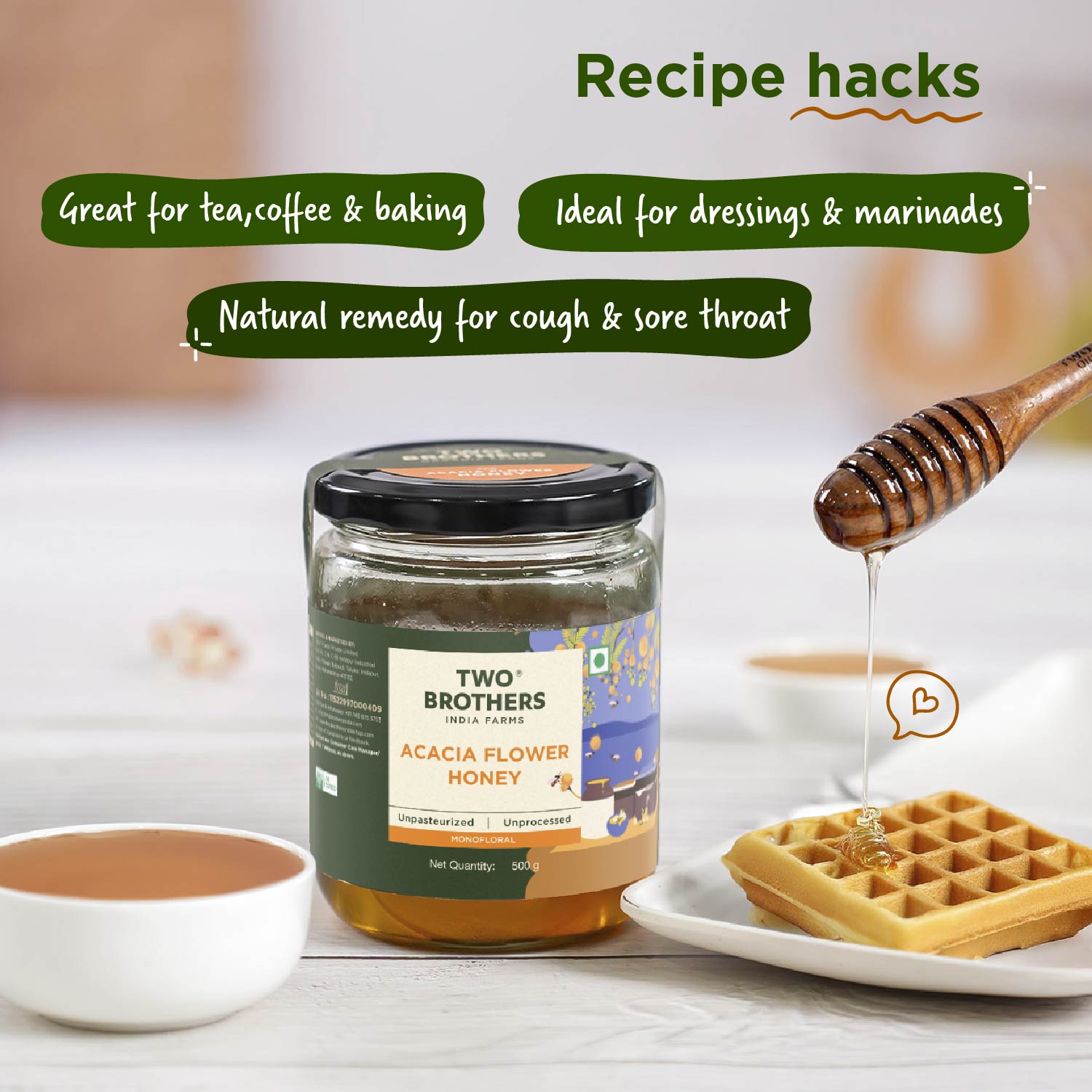 Acacia Honey, Raw Mono-floral Unfiltered
