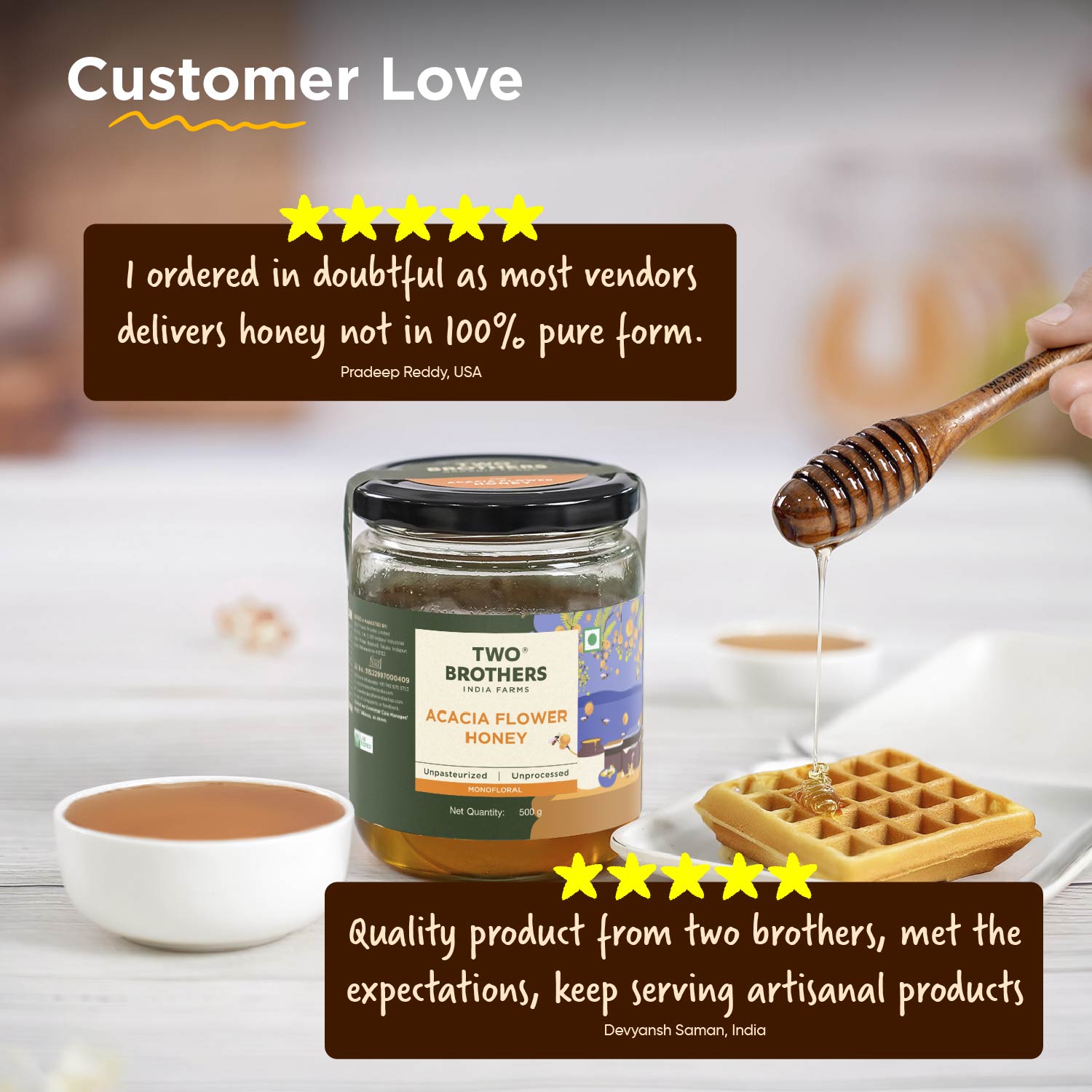 Acacia Honey, Raw Mono-floral Unfiltered