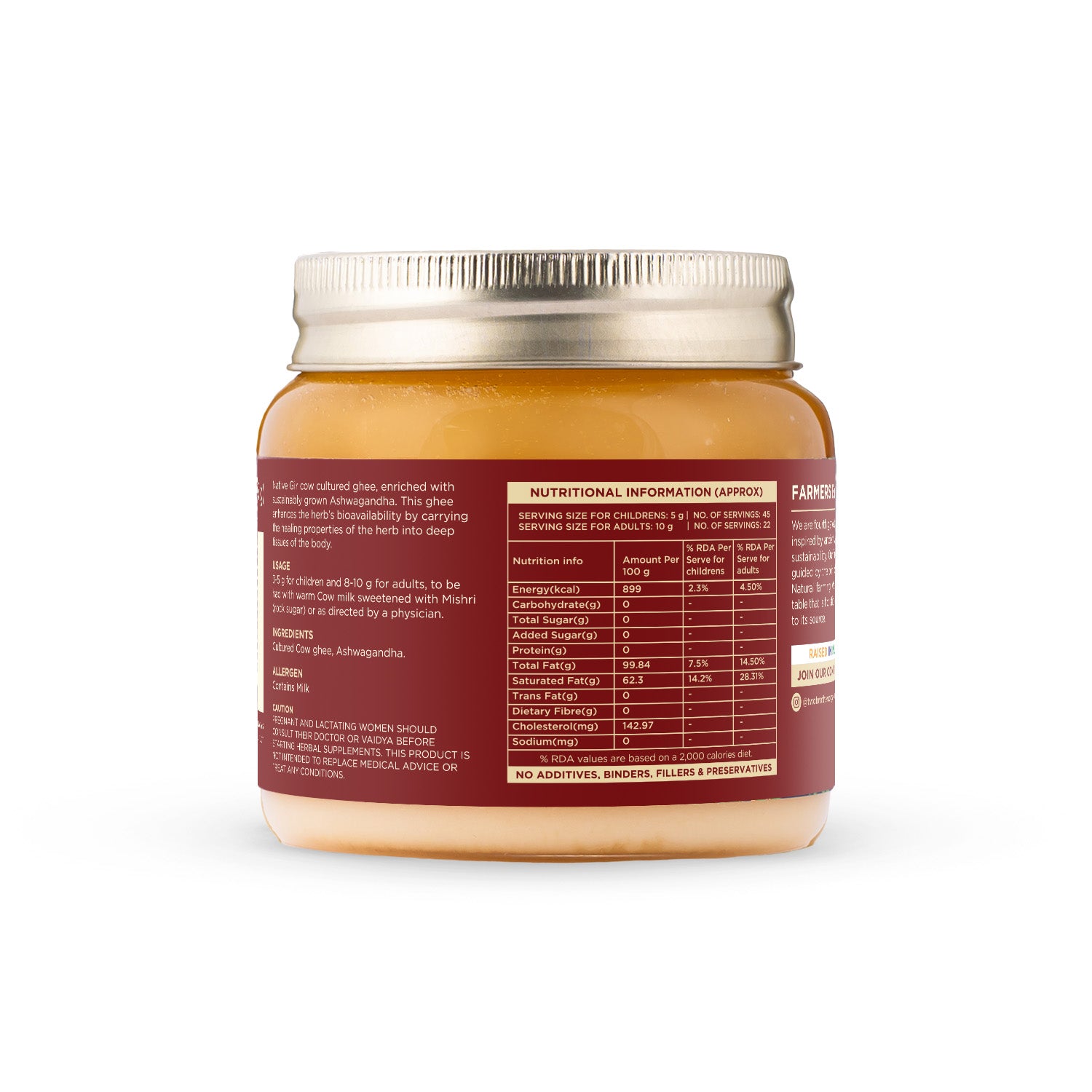 Ashwagandha Ghee, Cultured 250g