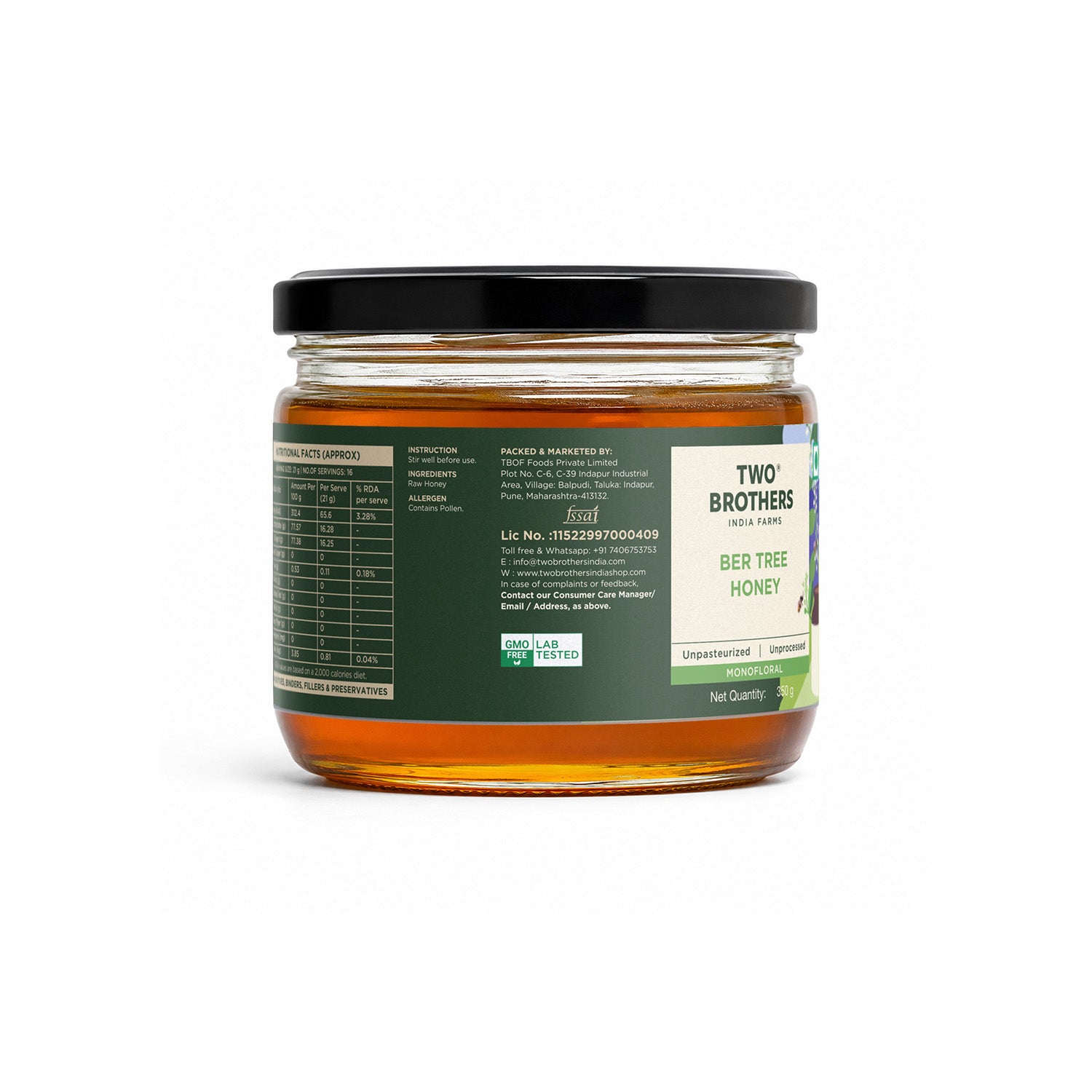 Indian Berry Honey, Raw Mono-Floral Unfiltered