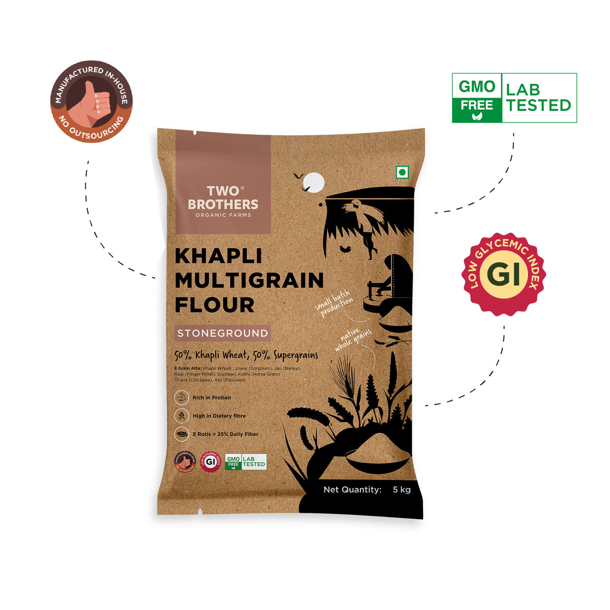 Pure Khapli Multigrain Atta for Healthy Roti