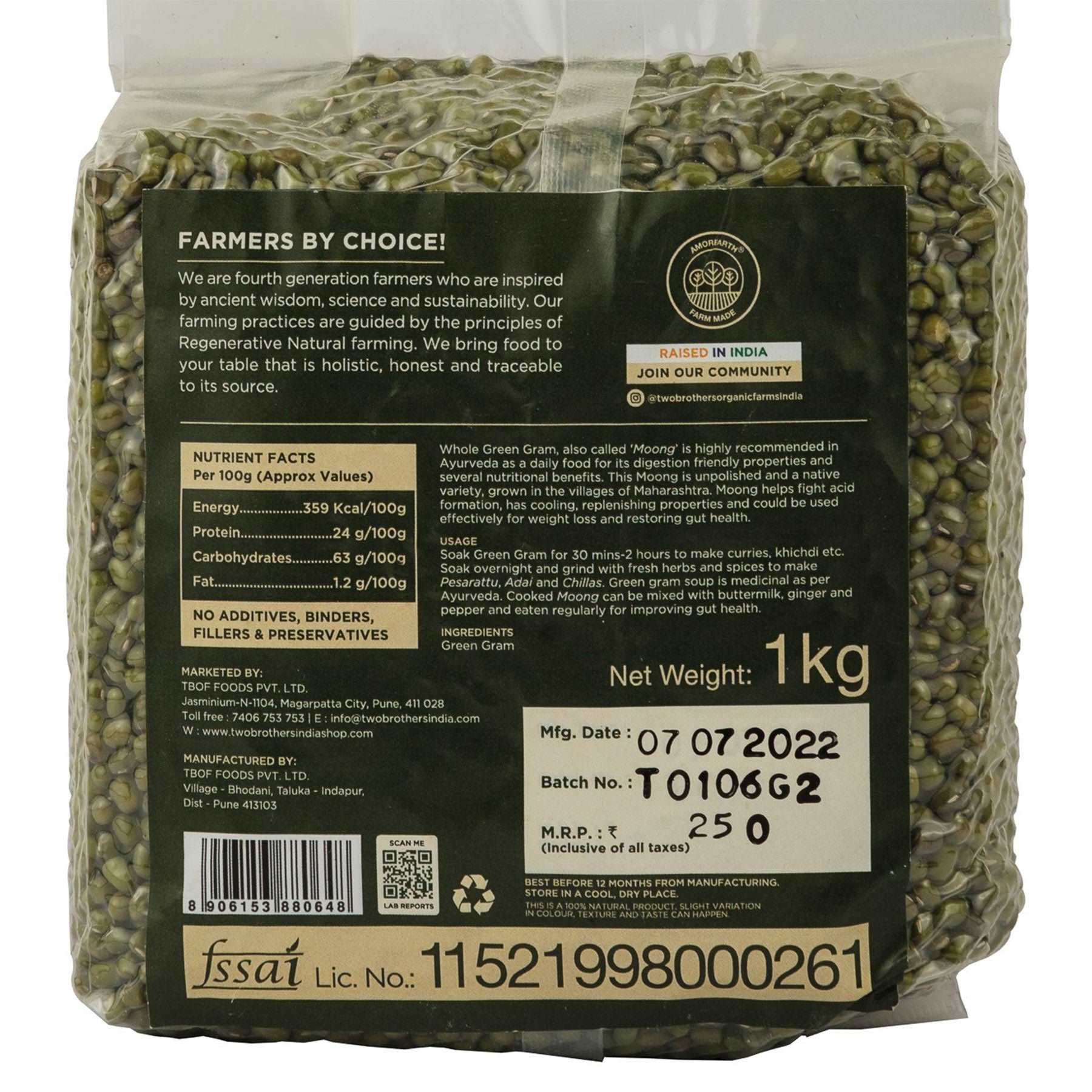 Buy Organic Whole Green Gram Moong Online