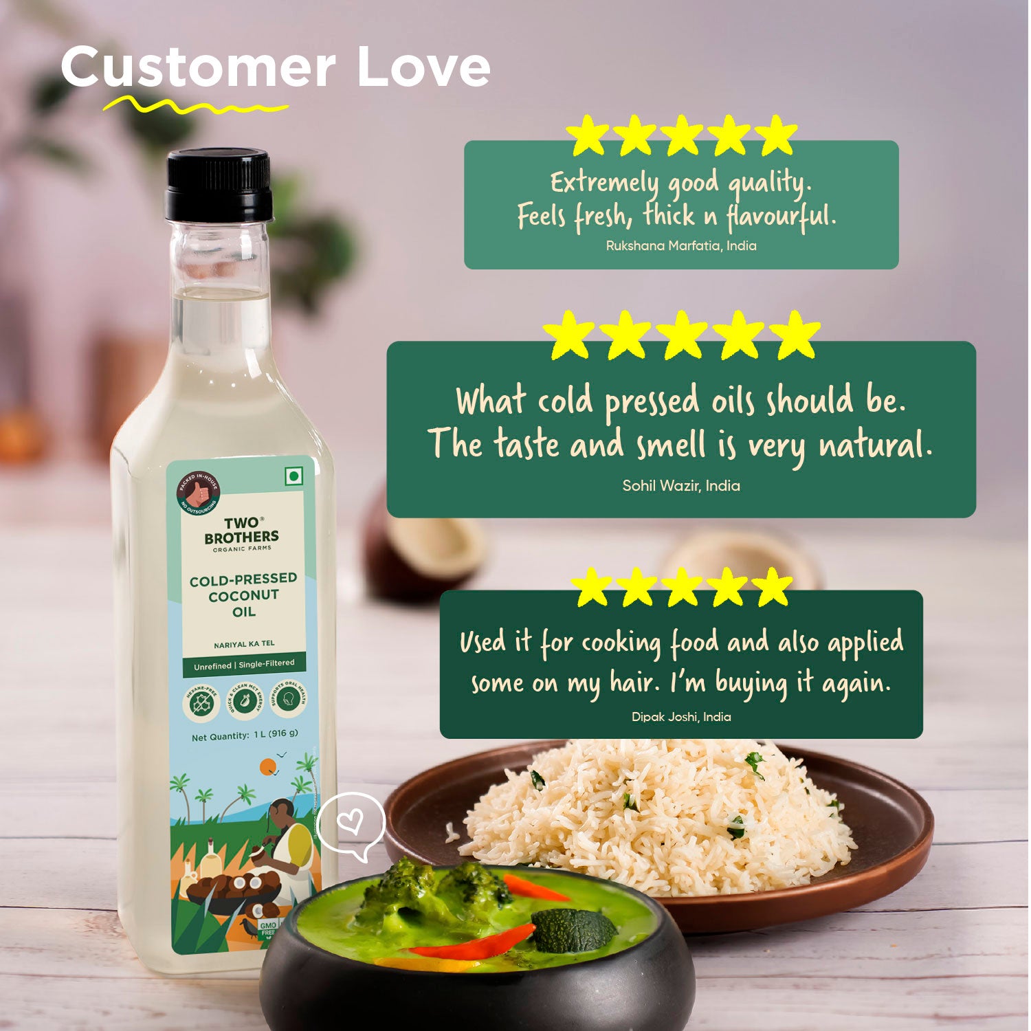 Coconut Oil, Cold-Pressed, Unrefined