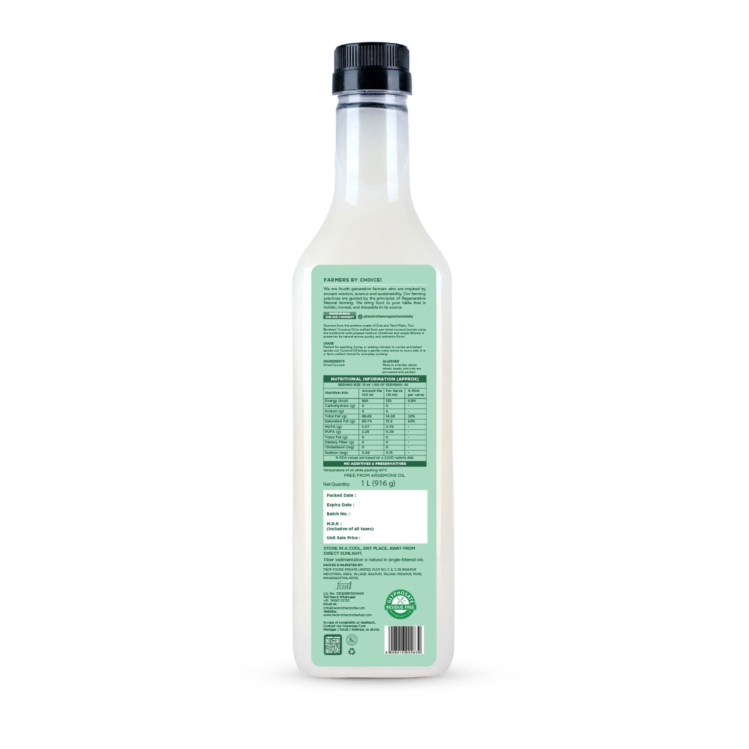 Coconut Oil, Cold-Pressed, Unrefined