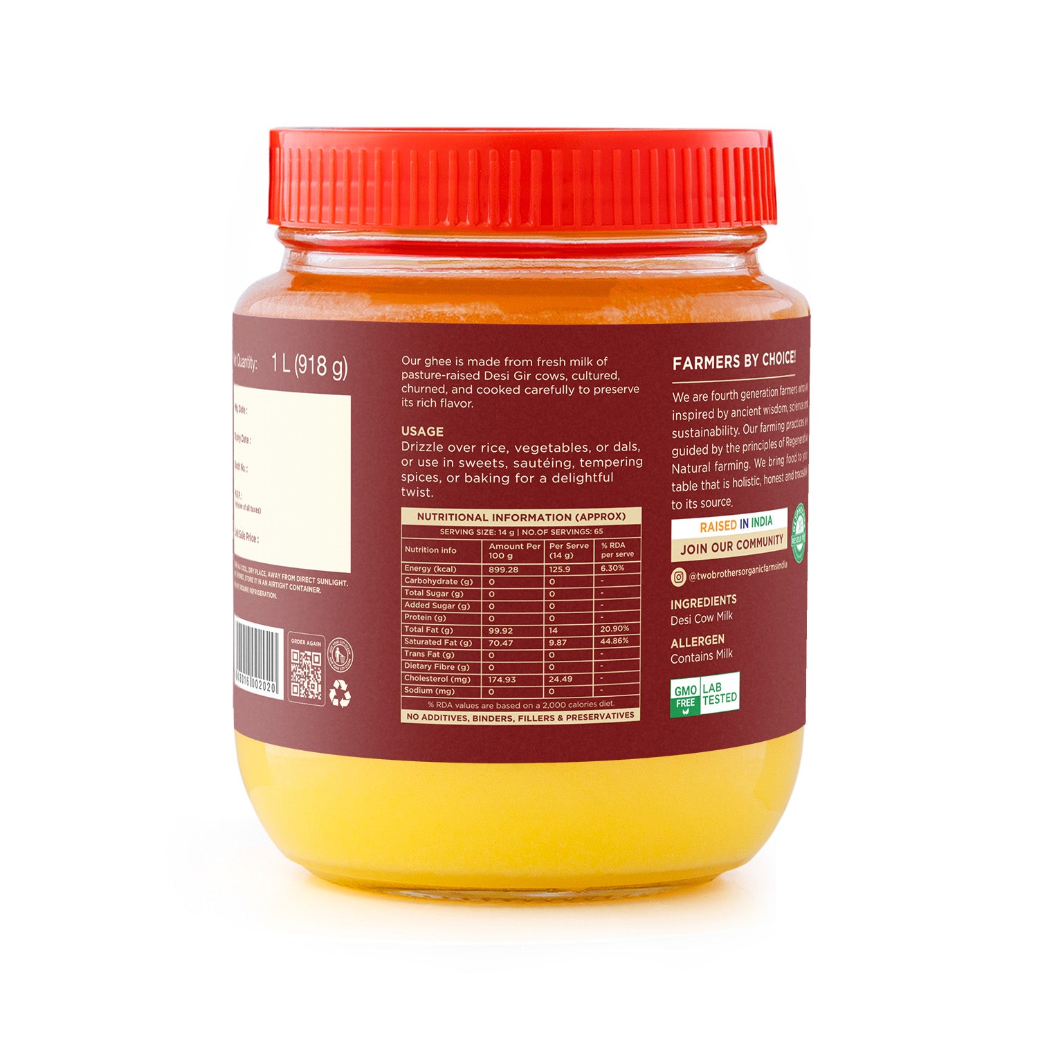 Desi Gir Cow Cultured Ghee