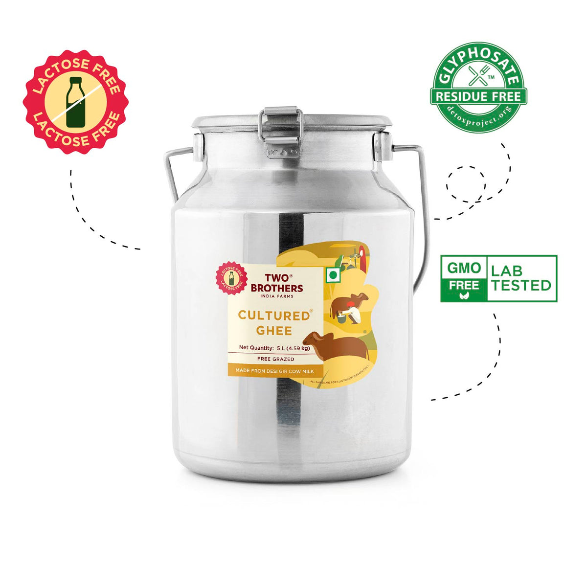 A2 Gir Cow - Cultured Ghee 5 Ltr