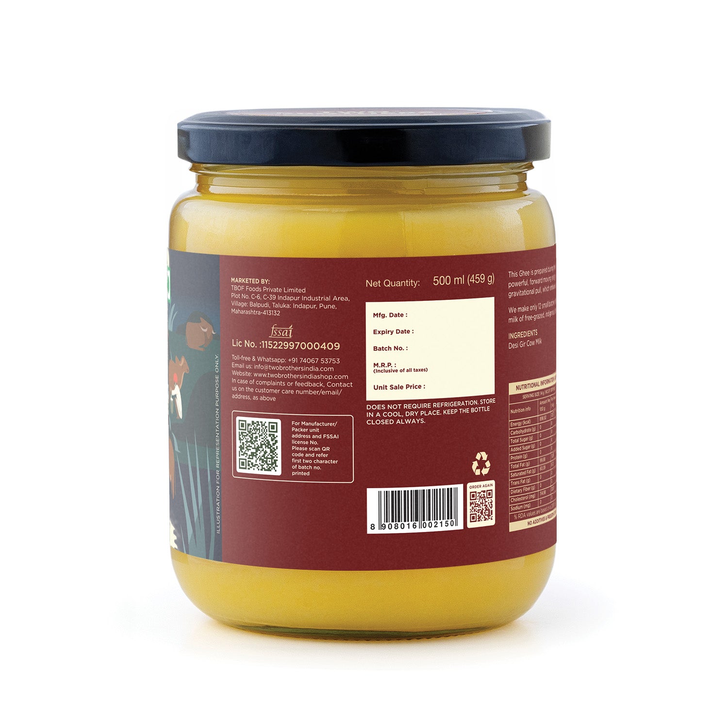 Full Moon Cultured Ghee, Desi Gir Cow