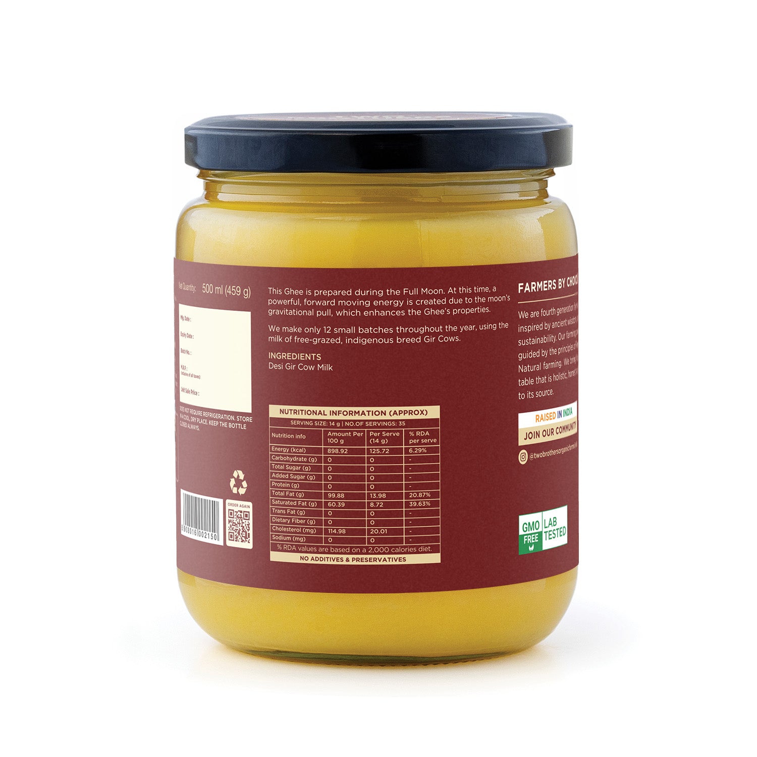 Full Moon Cultured Ghee, Desi Gir Cow