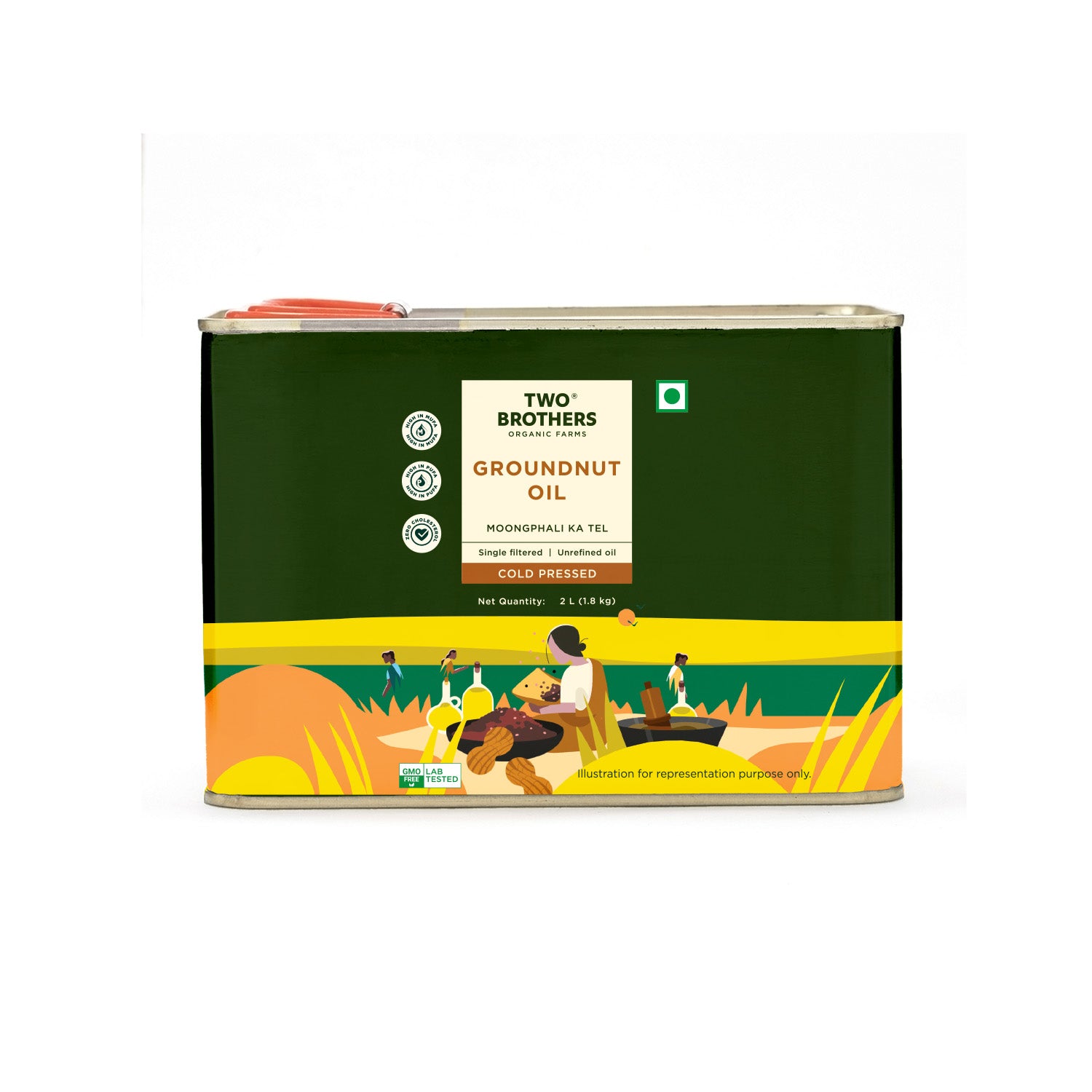 Groundnut Oil, Cold-Pressed, Single-filtered