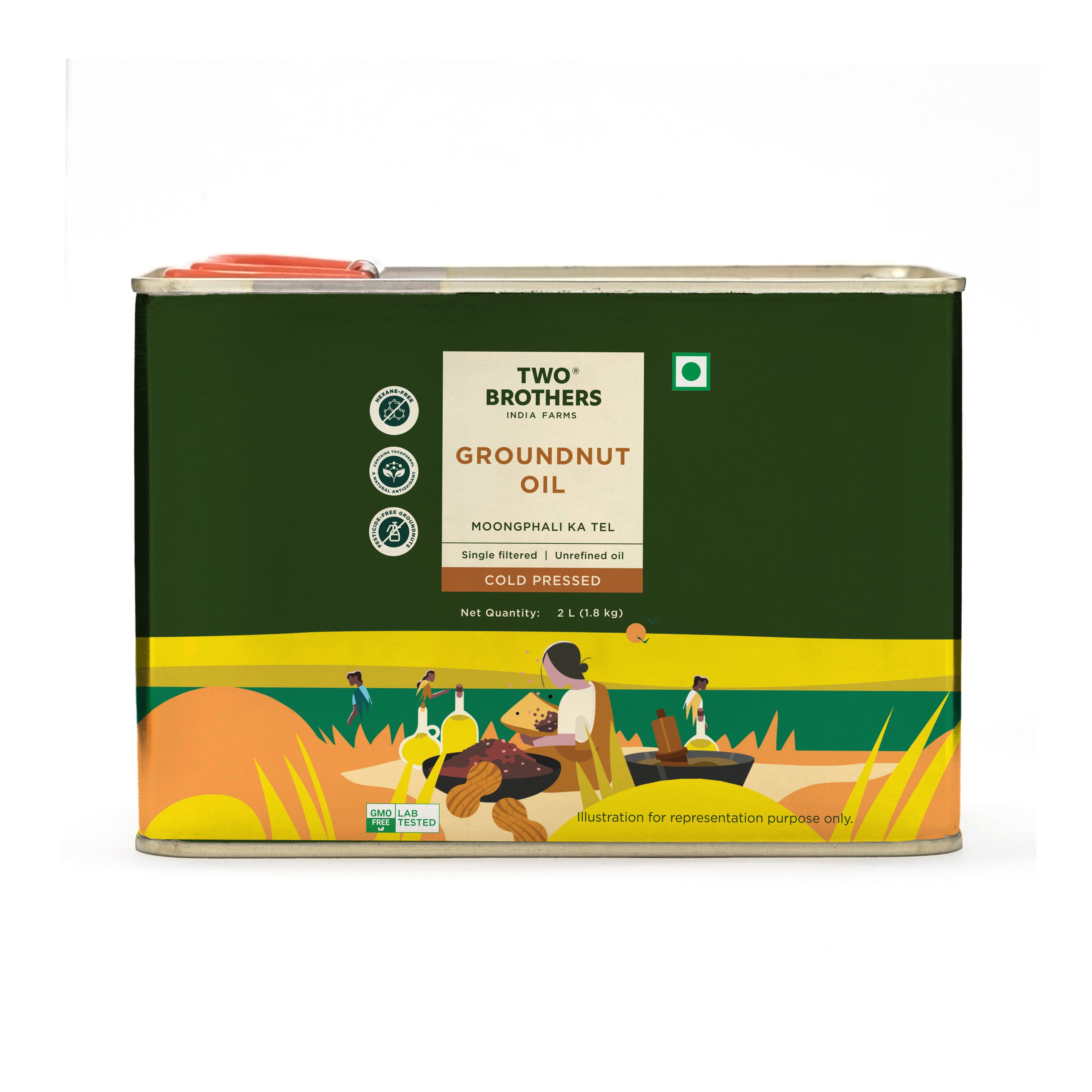 Groundnut Oil, Cold-Pressed, Single-filtered