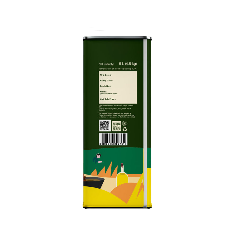 Groundnut Oil, Cold-Pressed, Single-filtered