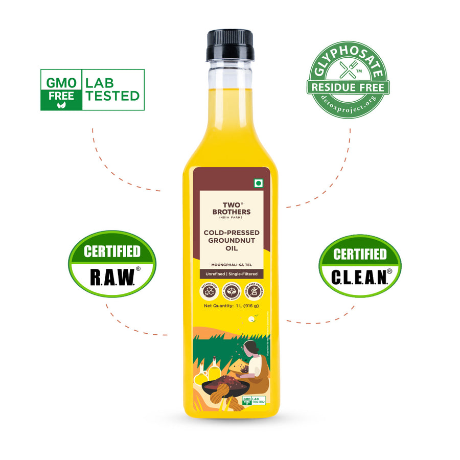 Groundnut Oil, Cold-Pressed, Single-filtered